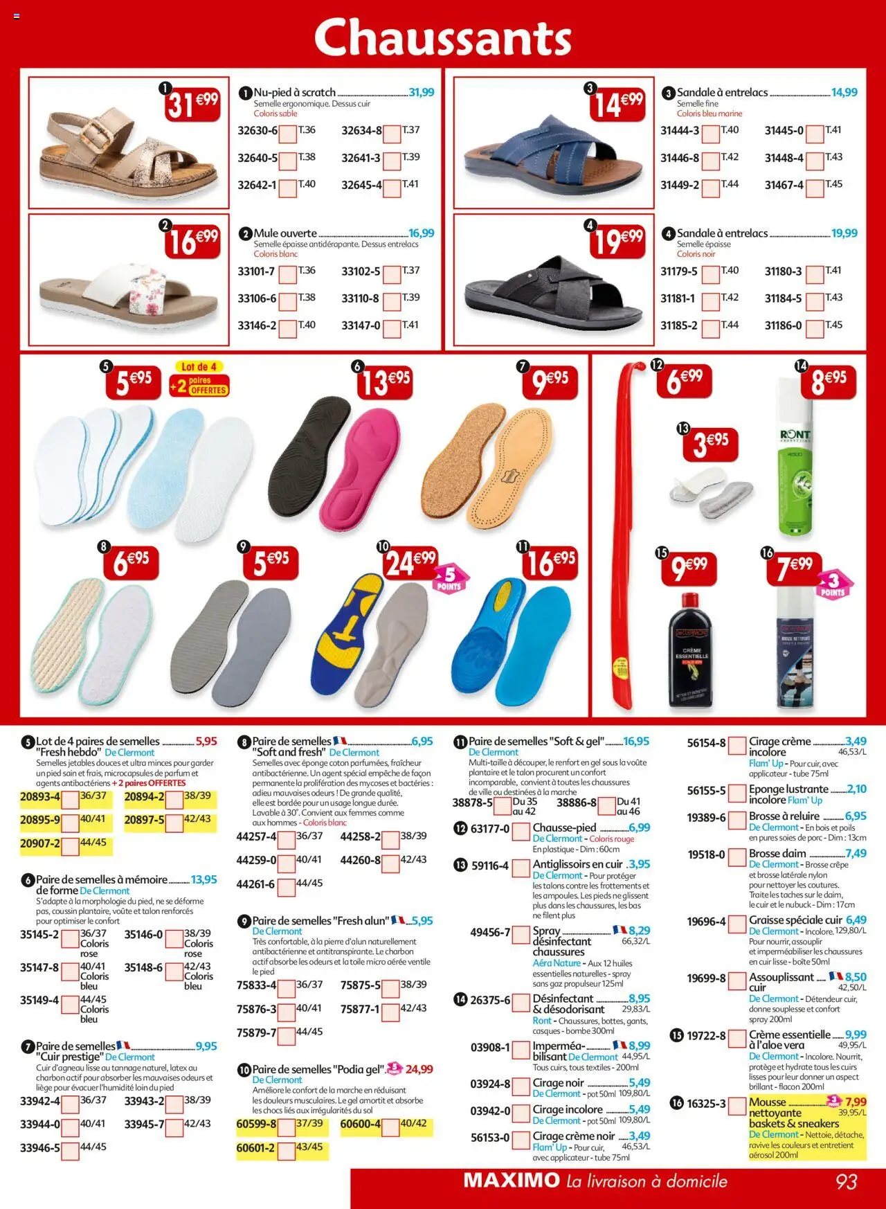  | Page: 93 | Produits: Coton, Eponge, Mousse, Crème