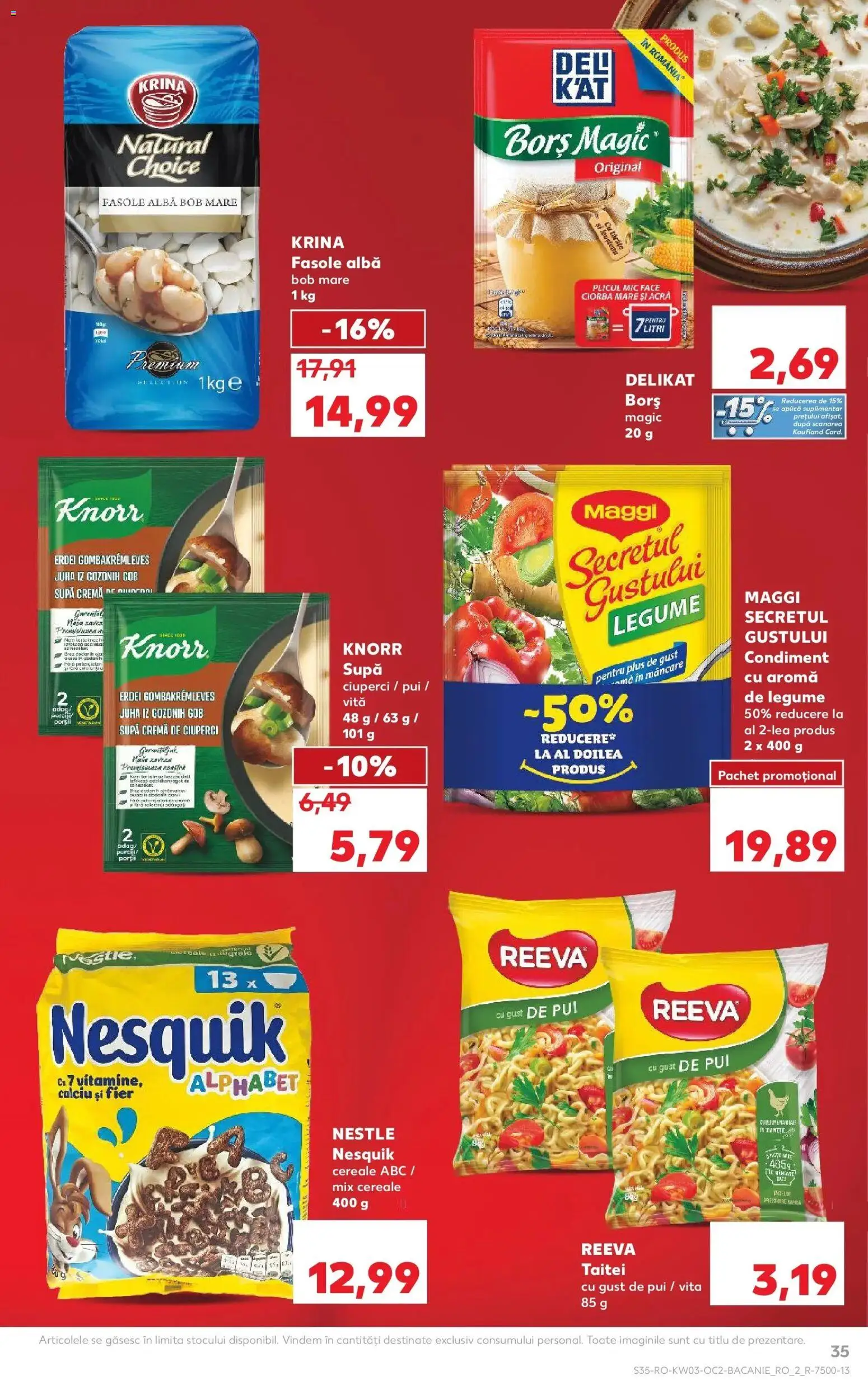 Noul catalog Kaufland – valabil de la 14.01.2026 | Pagină: 35 | Produse: Hacıyatmaz Kedi Oyuncağı, Ciuperci, Noodles, Fasole albă