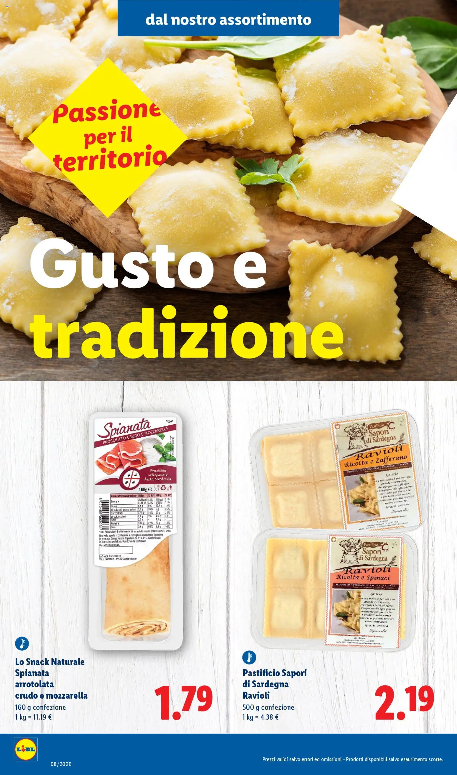 Volantino Lidl del 16.02.2026 | Pagina: 6 | Prodotti: Mozzarella, Spinaci, The, Ravioli