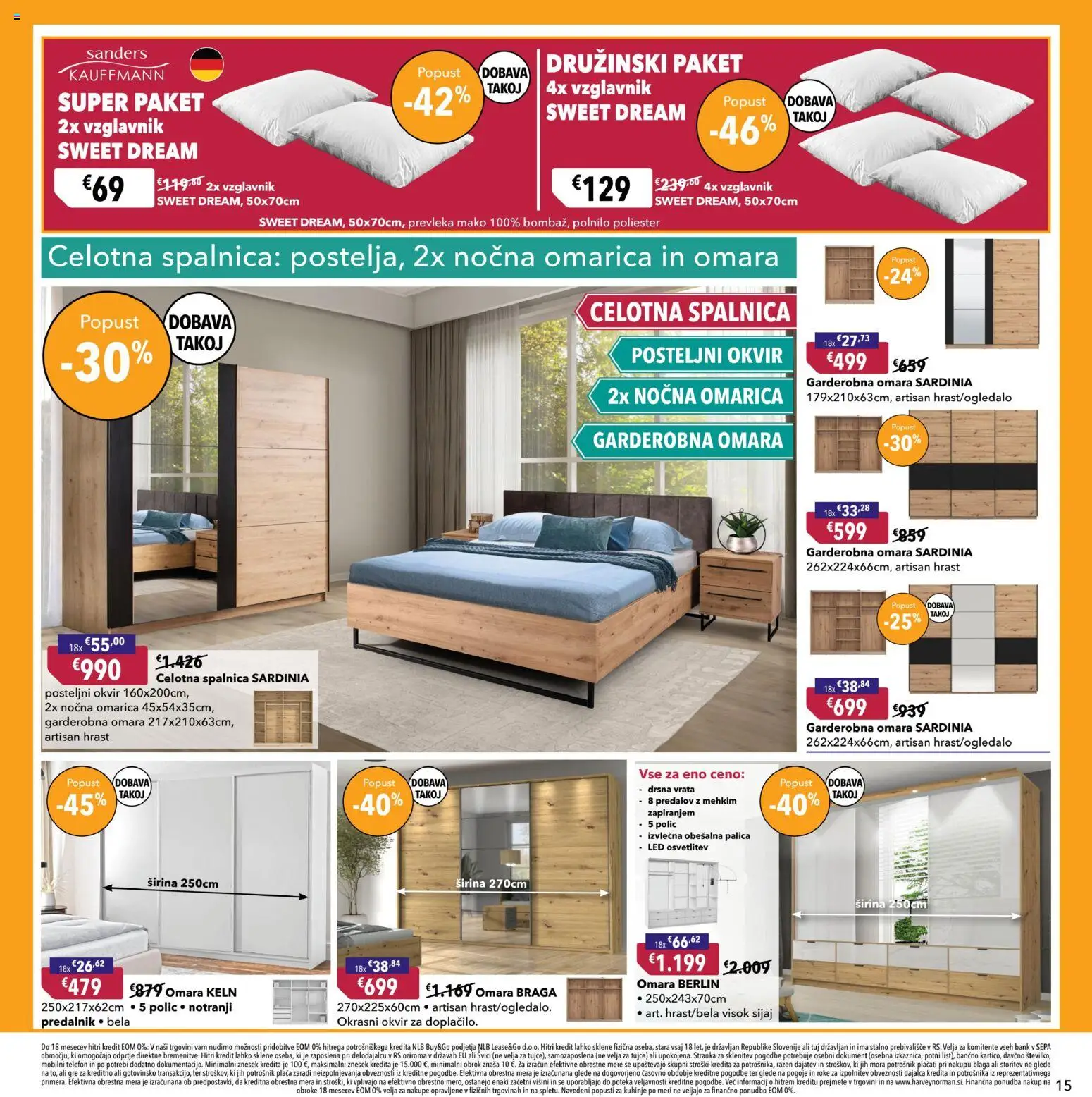 Novi Harvey Norman katalog ponudbe – veljaven od 28.01.2026 | Stran: 15 | Izdelki: Telefon, Nocna omarica, Drsna vrata, Omarica