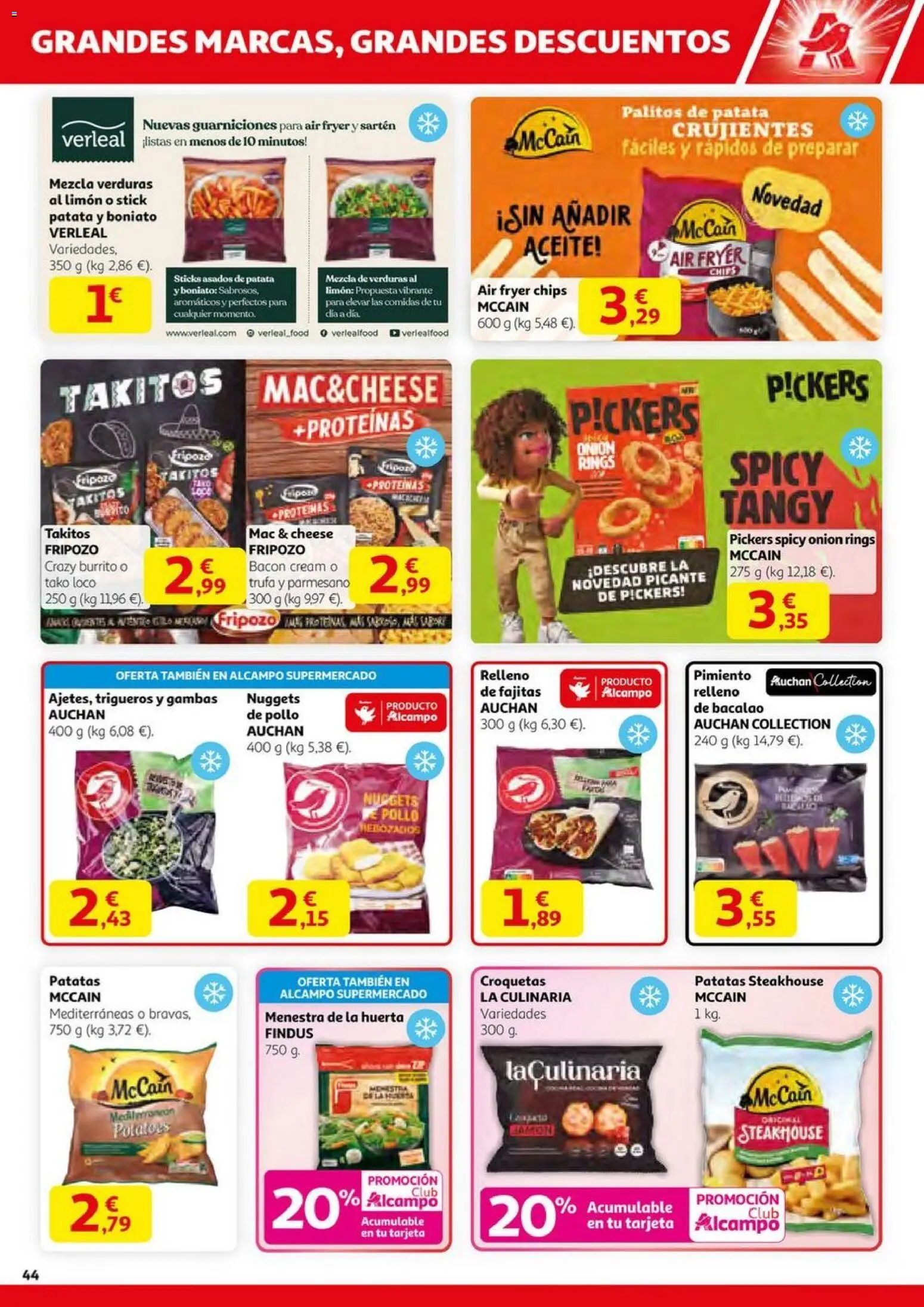 Alcampo - HG Nacional Unificado  │ válido desde el 23.10.2025 | Página: 44 | Productos: Κάδος απορρυμάτων, Mac, Croquetas, Nuggets