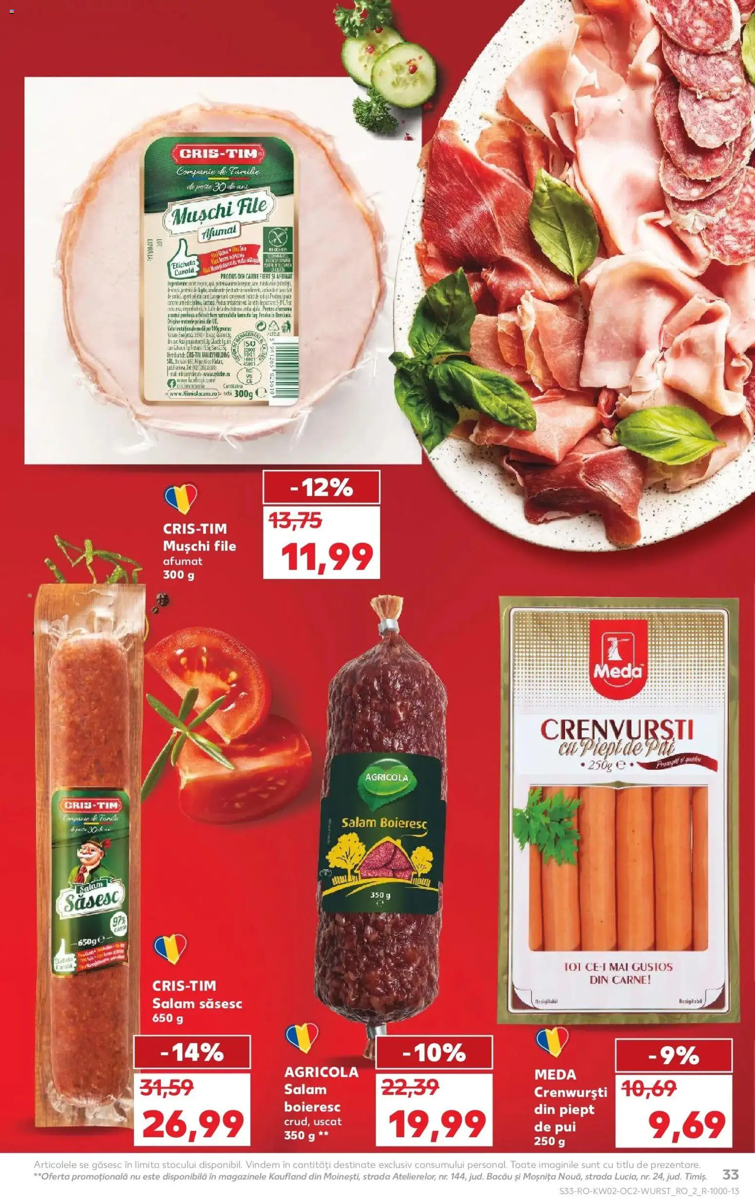 Noul catalog Kaufland – valabil de la 07.01.2026 | Pagină: 33 | Produse: Hacıyatmaz Kedi Oyuncağı, Crenvurști, Salam, Pește