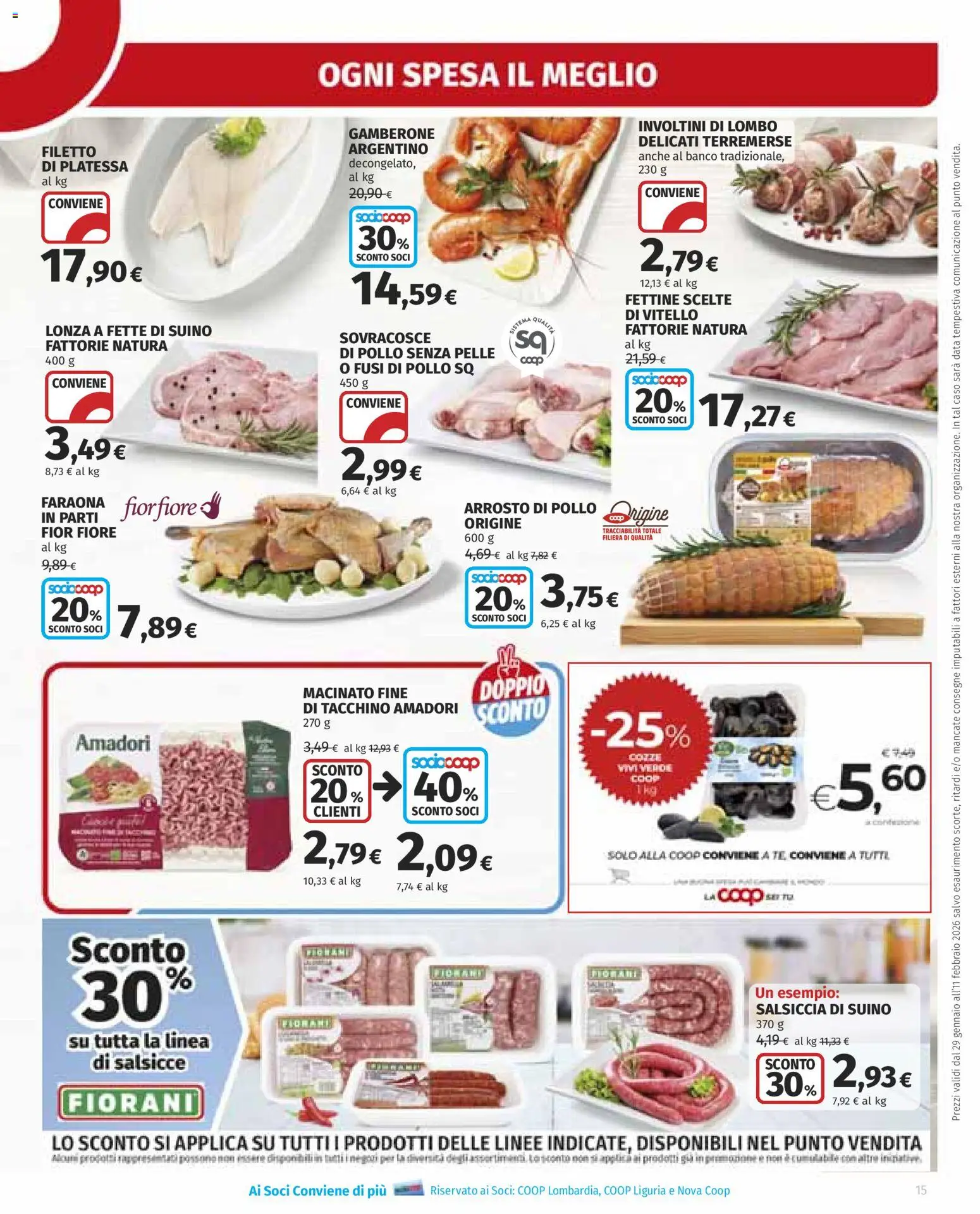 Volantino Ipercoop del 29.01.2026 | Pagina: 15 | Prodotti: Pollo, Suino, Tacchino, Macinato