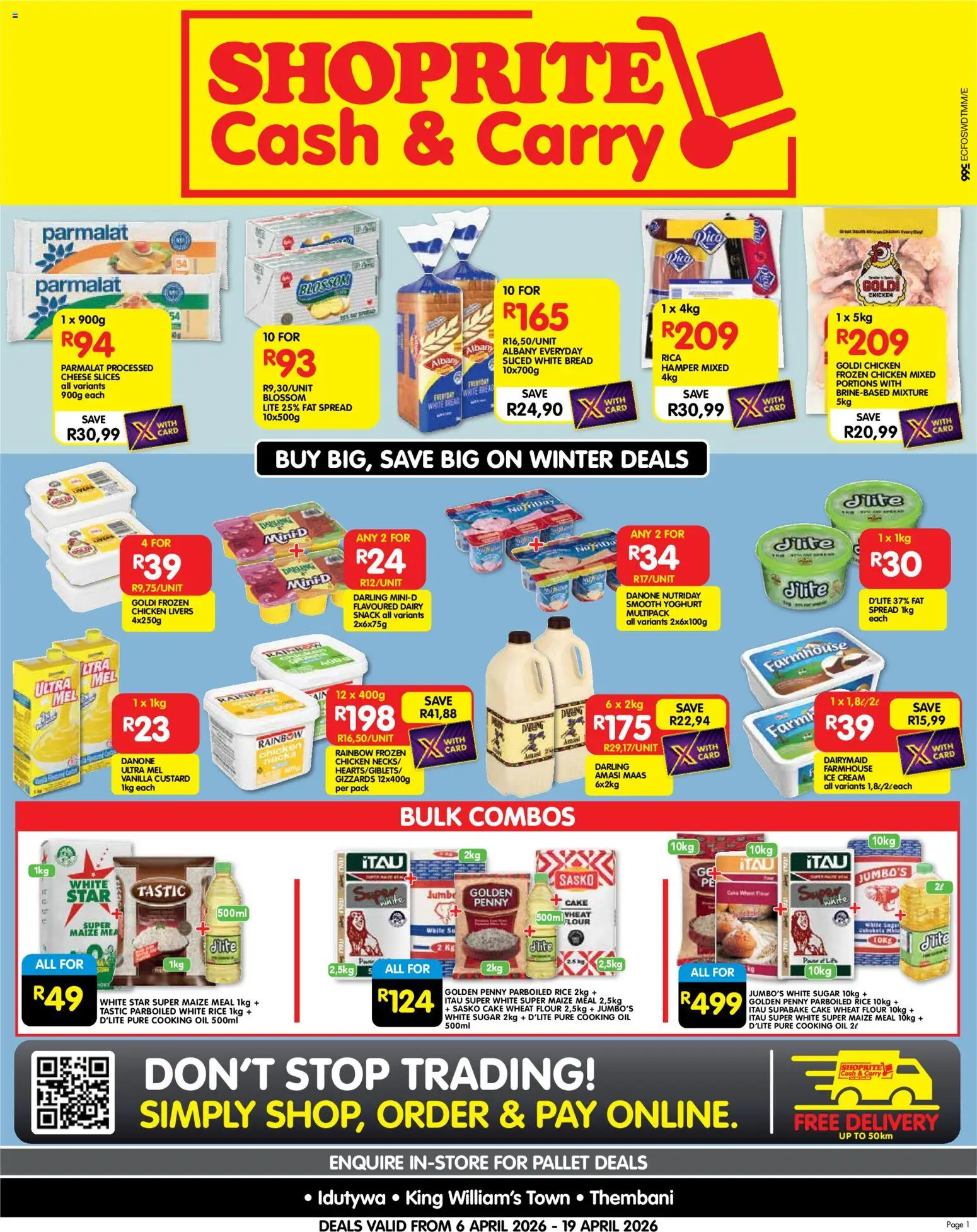 New Shoprite catalogue – valid from 06.04.2026 | Page: 1 | Products: Cheese, Oil, Bread, Cream