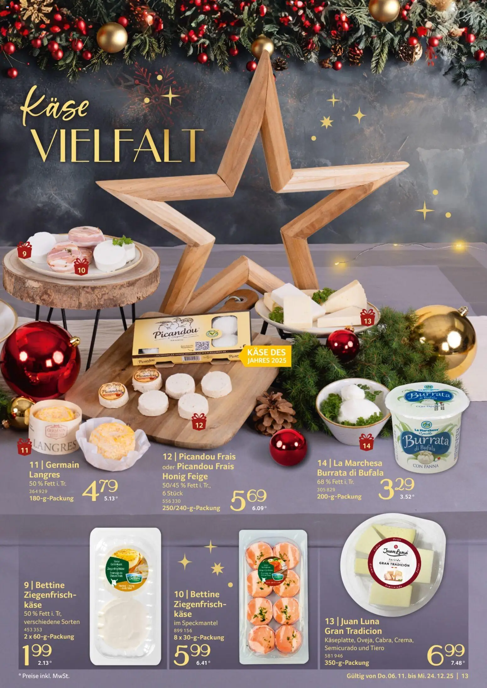 Selgros Genussmomente – gültig ab 06.11.2025 | Seite: 13 | Produkte: Käse, Burrata