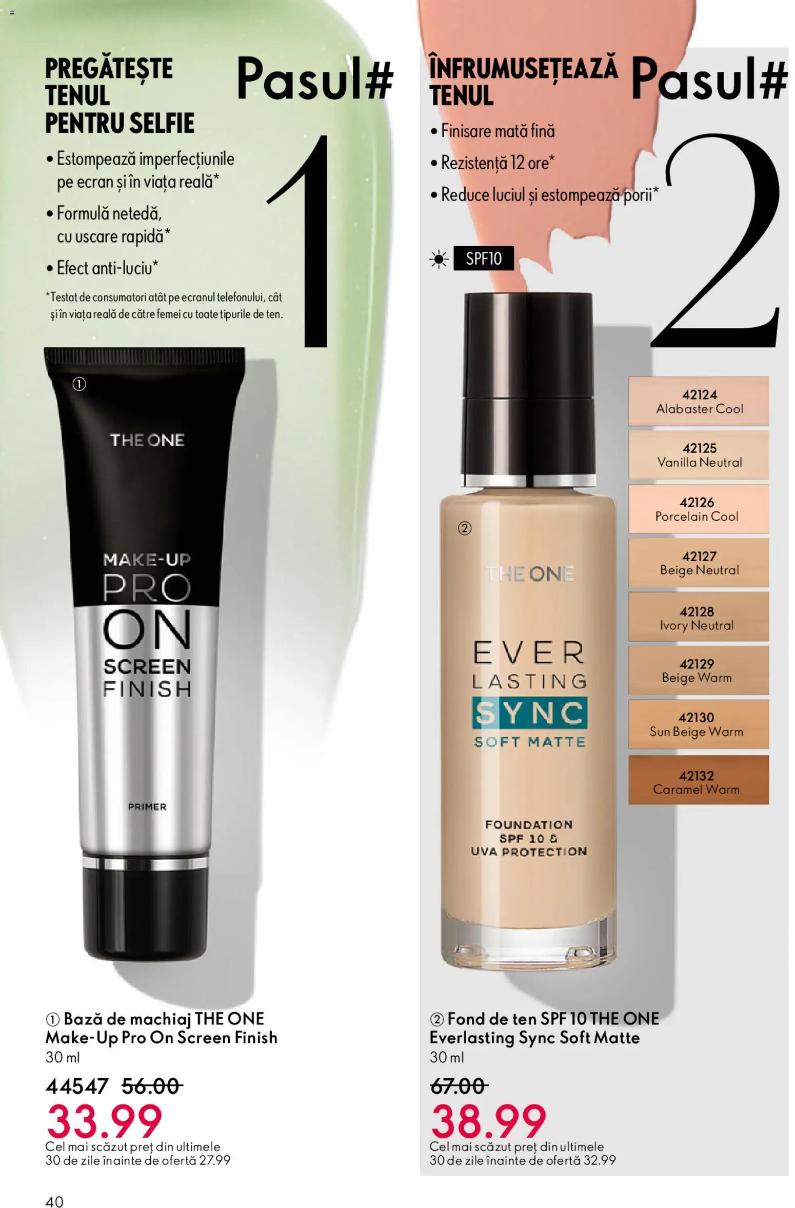 Noul catalog Oriflame – valabil de la 15.04.2026 | Pagină: 40 | Produse: Fond de ten, Bază de machiaj, Machiaj