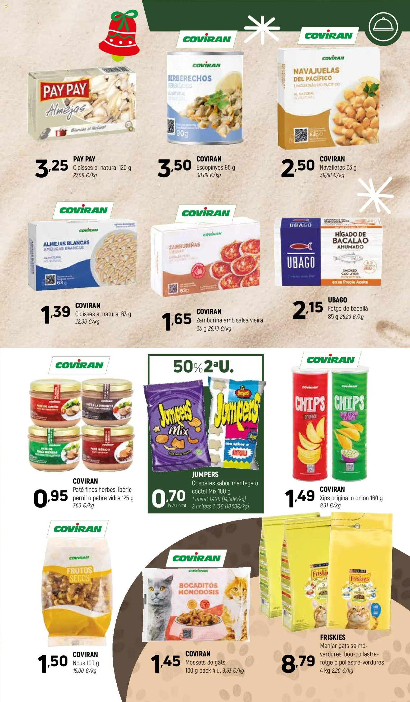 Coviran - Barcelona │ válido desde el 02.12.2025 | Página: 13 | Productos: Berberechos, Paté, Frutos secos
