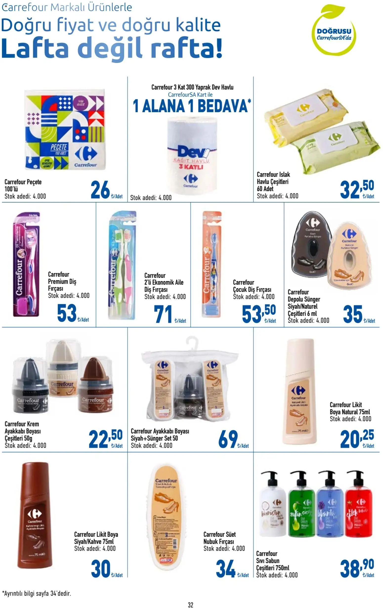 CarrefourSA Katalog - 06.11.2025 tarihinden itibaren geçerlidir | Sayfa: 32 | Ürünler: Krem, Sabun, Diş fırçası, Kağıt havlu