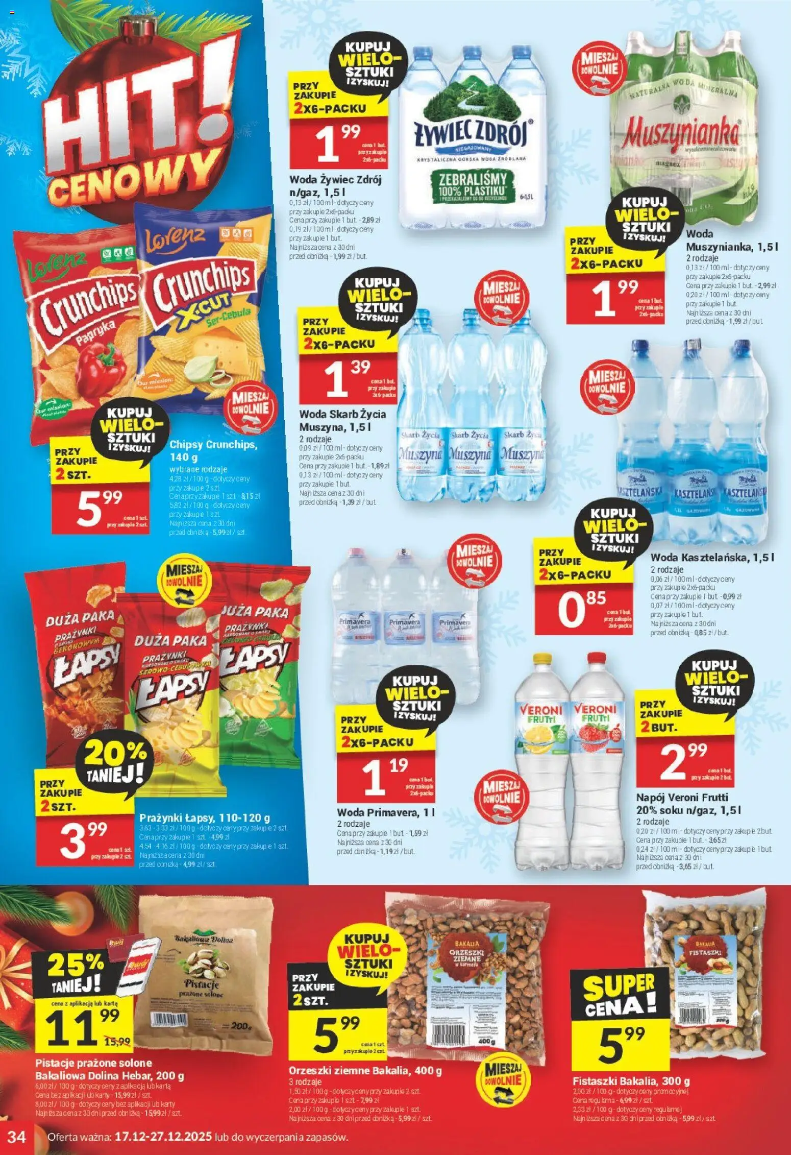 Twój Market Gazetka od 17.12.2025 | Strona: 34 | Produkty: Karta, Chipsy, Papryka, Woda