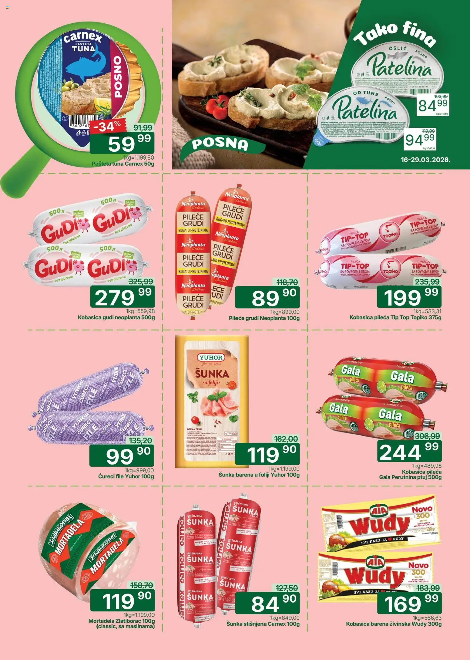 Univerexport katalog - važi od 16.03.2026 | Strana: 6 | Proizvode: Pileće grudi, Mortadela, Oslić, Perutnina Ptuj