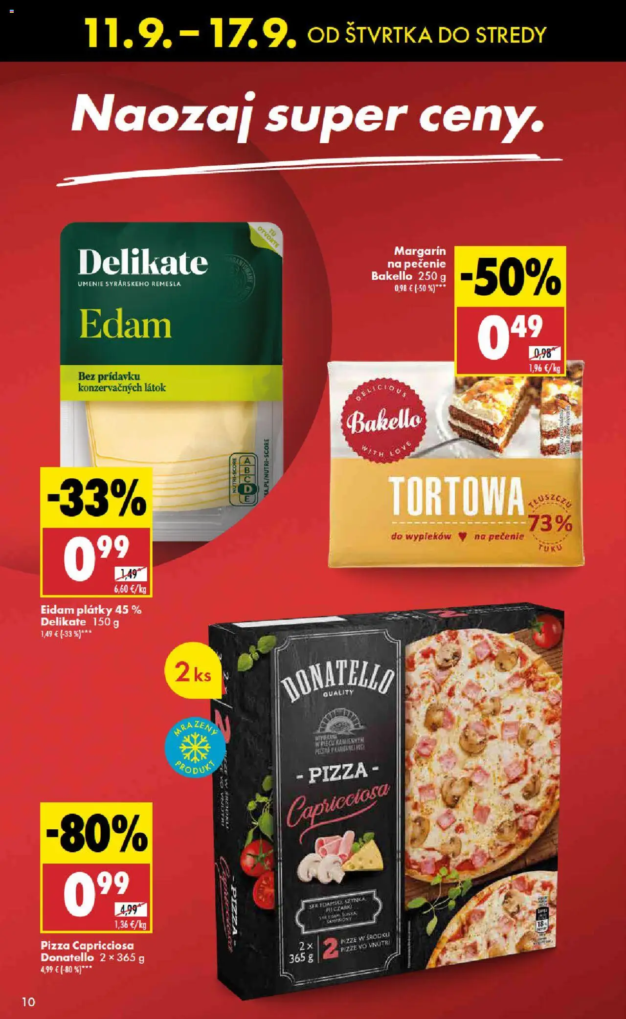 Nové Biedronka akcie – leták je platný od 11.09.2025 | Strana: 10 | Produkty: Pizza, Eidam