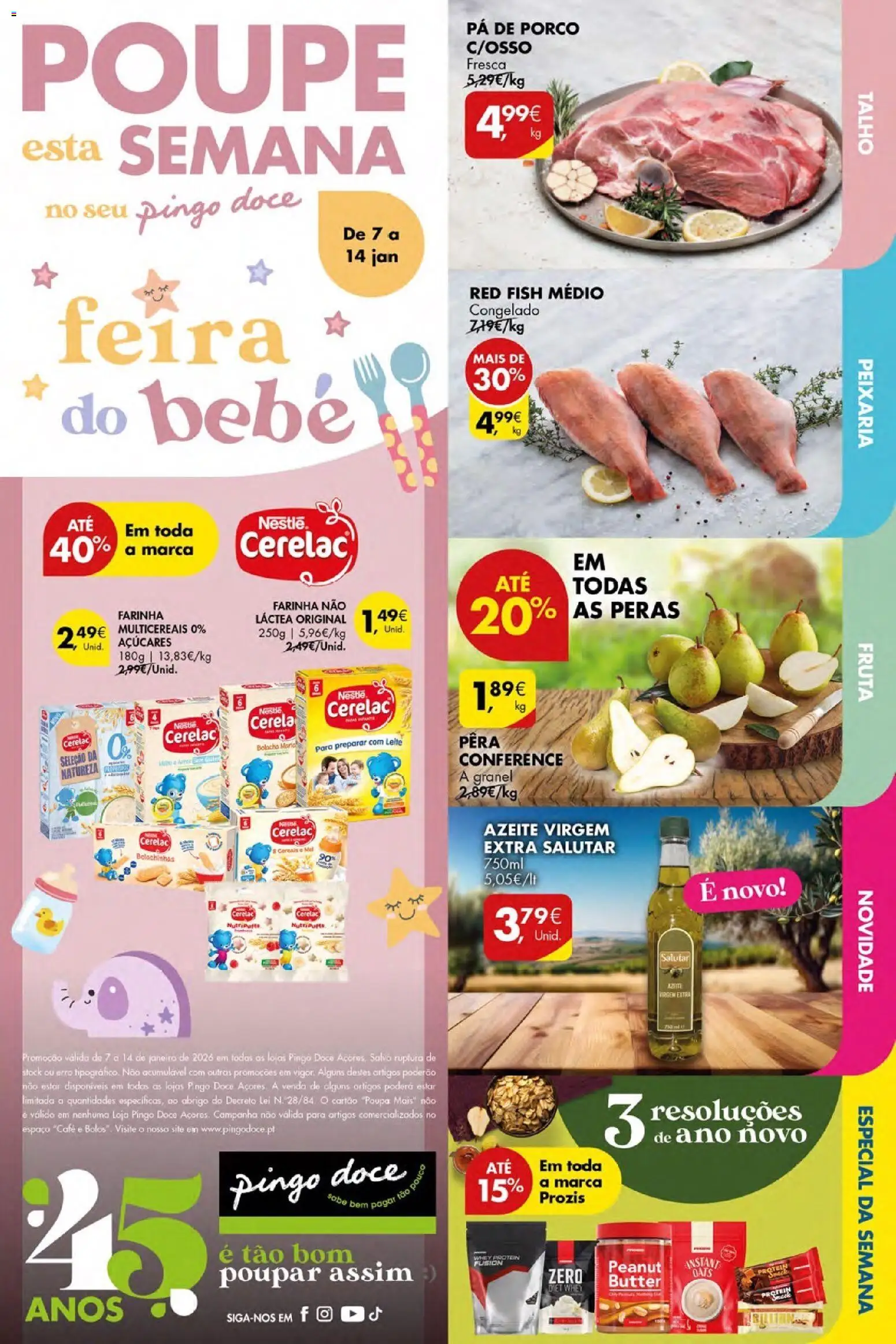 Pingo Doce Poupe Esta Semana Açores │ válido de 07.01.2026 | Página: 1 | Produtos: Azeite, Leite, Café, Pá