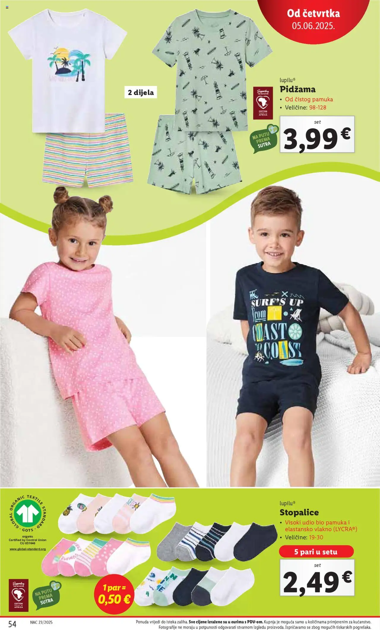 Lidl katalog | vrijedi od 02.06.2025 | Stranica: 54 | Proizvodi: Toast, Pidžama