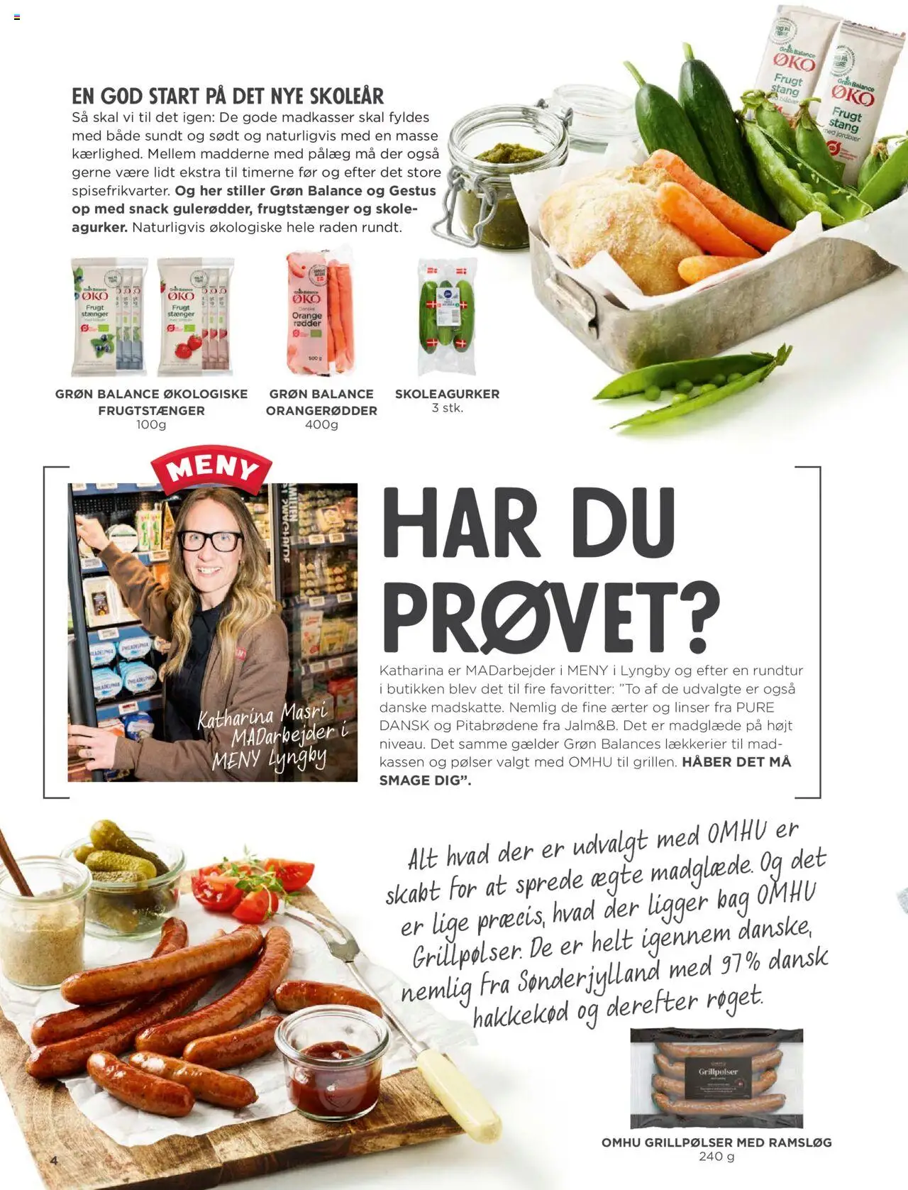 Meny Tilbudsavis gyldig fra 01.08.2025 | Side: 4 | Produkter: Pølser, Jordbær, Pålæg, Ærter