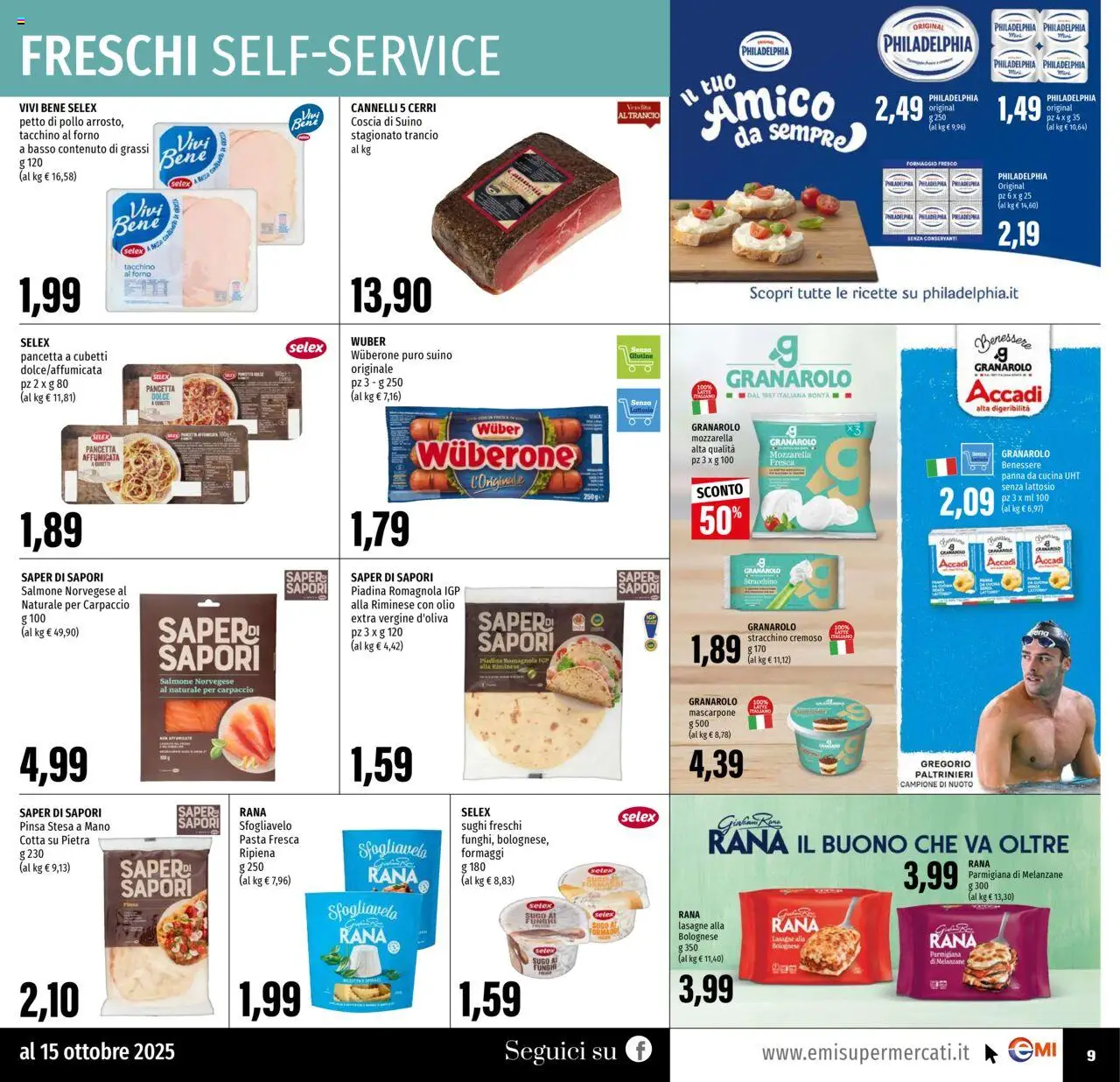Volantino EMI del 02.10.2025 | Pagina: 9 | Prodotti: Panna, Piadina, Mascarpone, Sugo