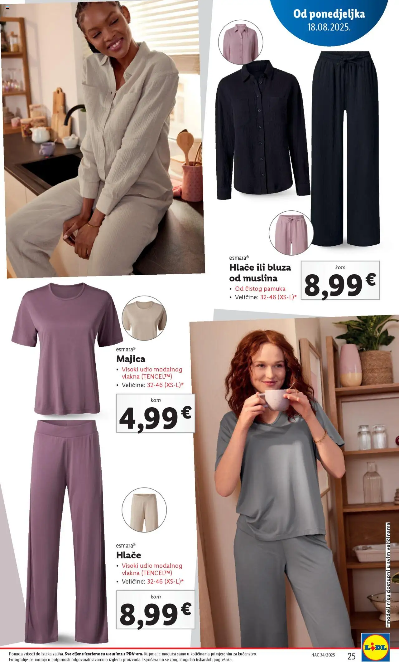 Lidl katalog | vrijedi od 18.08.2025 | Stranica: 25 | Proizvodi: Bluza, Majica, Hlače