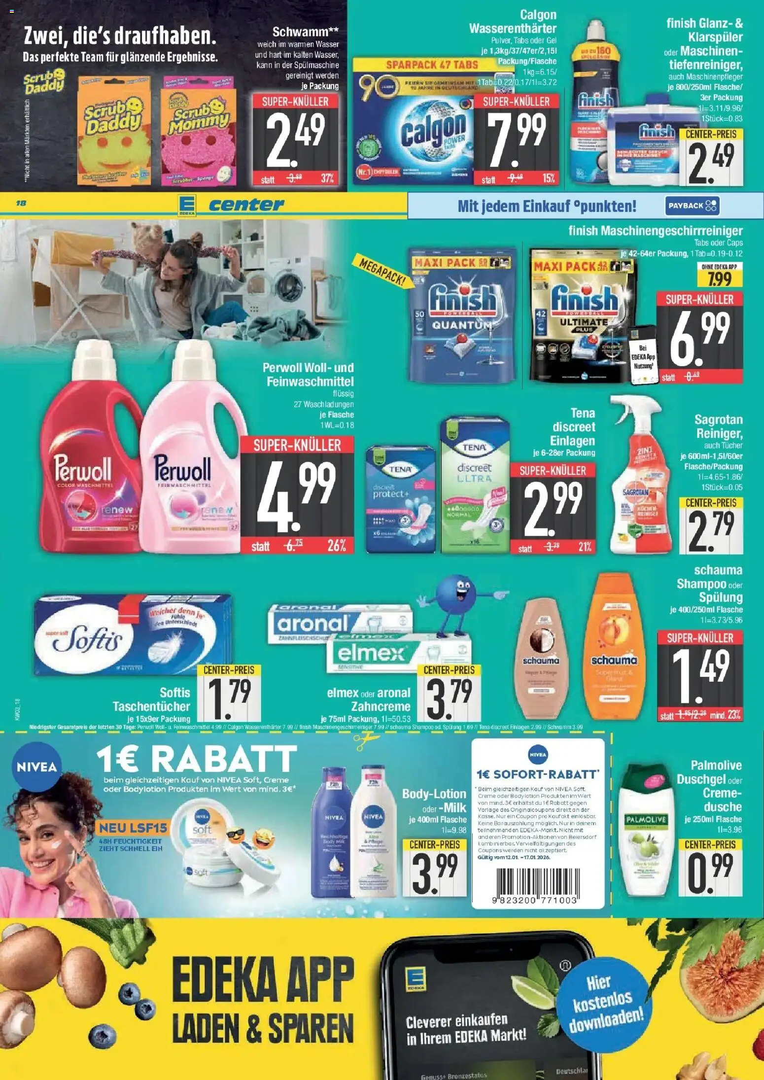 Edeka prospekt Bad Reichenhall	 – gültig ab 11.01.2026 | Seite: 18 | Produkte: Dusche, Shampoo, Duschgel, Waschmittel