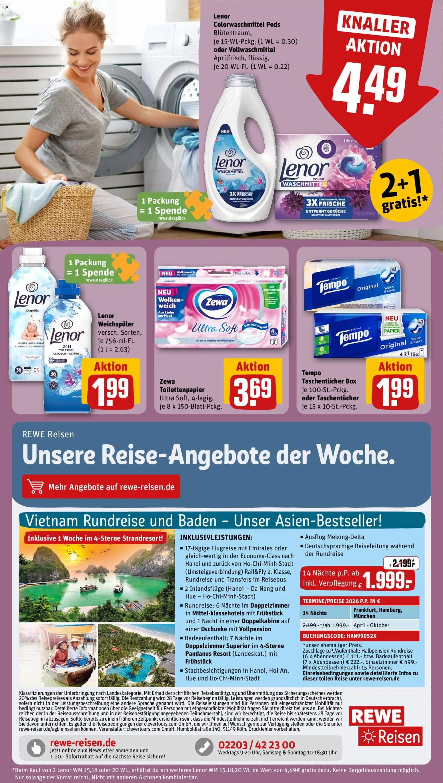 Rewe Prospekt 	 – gültig ab 29.12.2025 | Seite: 16 | Produkte: Box, Weichspüler, Waschmittel, Tempo