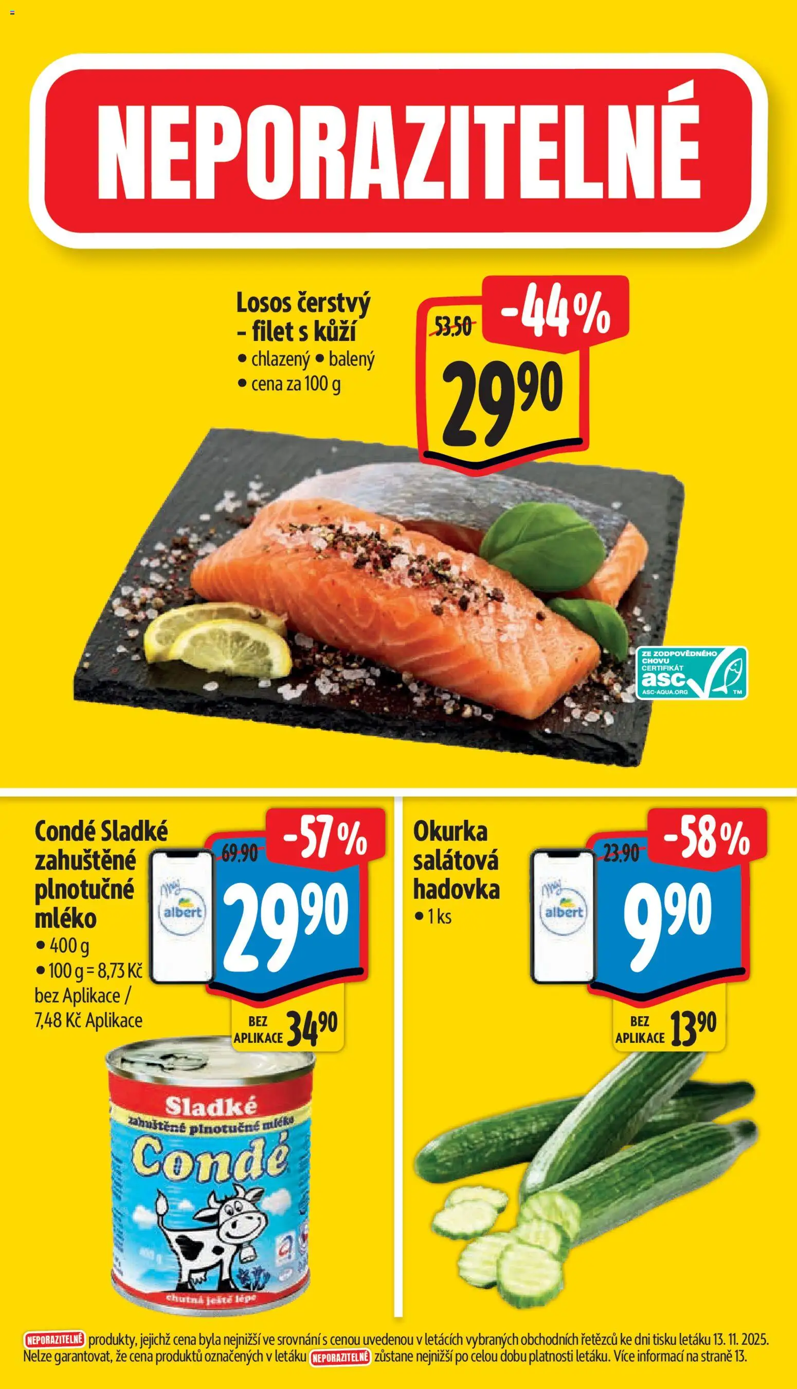 Albert leták - Supermarket od 19.11.2025 | Strana: 3 | Produkty: Mléko, Plnotučné mléko, Losos, Filet