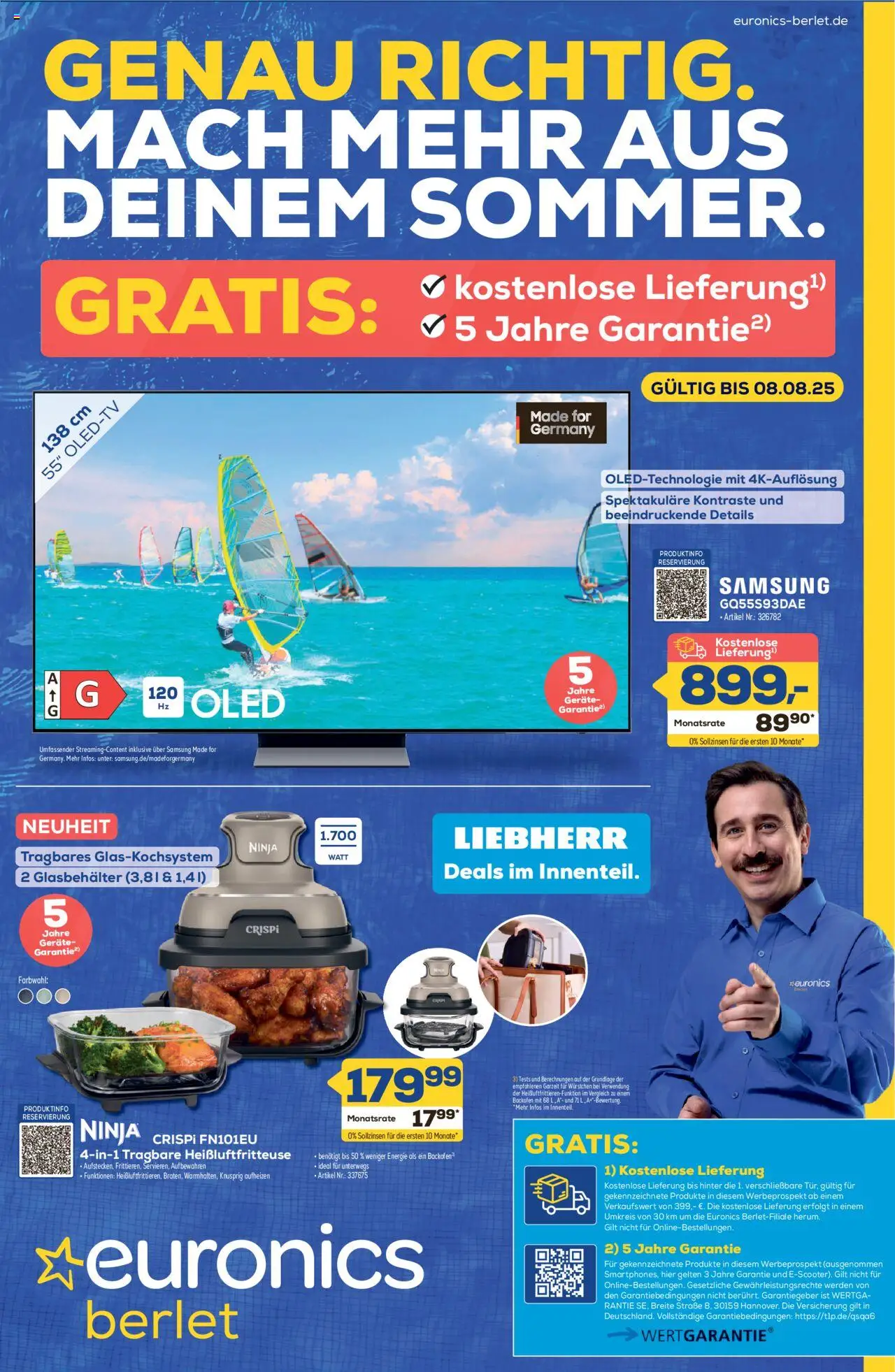 Euronics Prospekt Berlet - gültig ab dem 31.07.2025 | Seite: 1 | Produkte: Liebherr, Samsung, Heißluftfritteuse