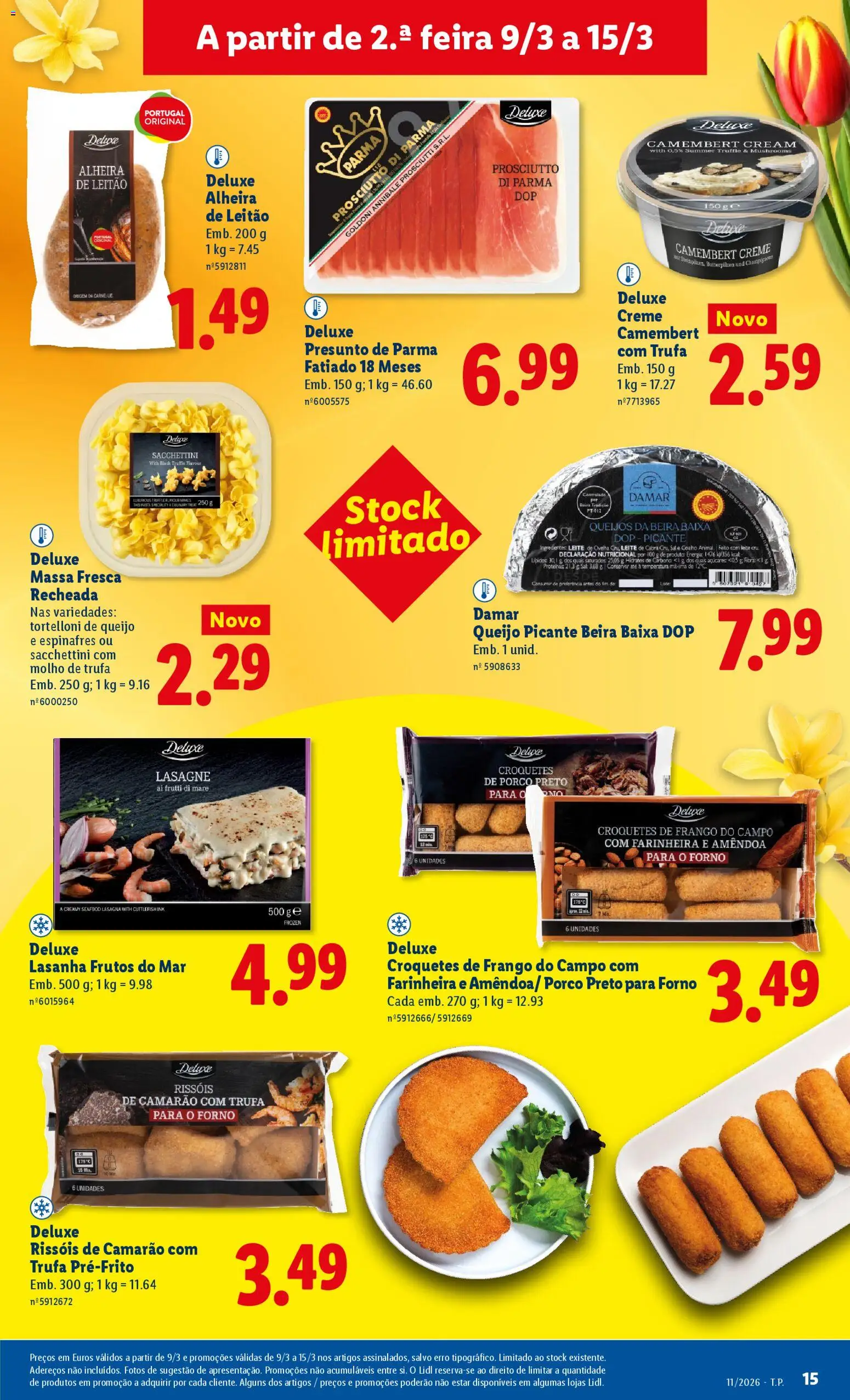 Lidl folheto │ válido de 09.03.2026 | Página: 15 | Produtos: Forno, Espinafres, O forno, Camarão