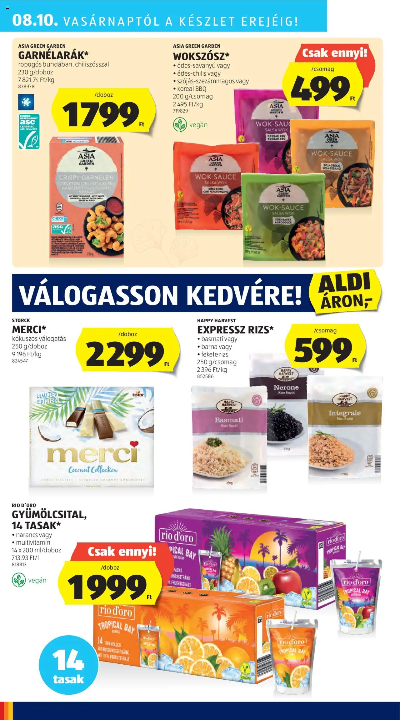Aldi akciós ujság - amely érvényes a következő dátumtól: 07.08.2025 | Oldal: 36 | Termékek: Narancs, Rizs, Multivitamin, Vegán