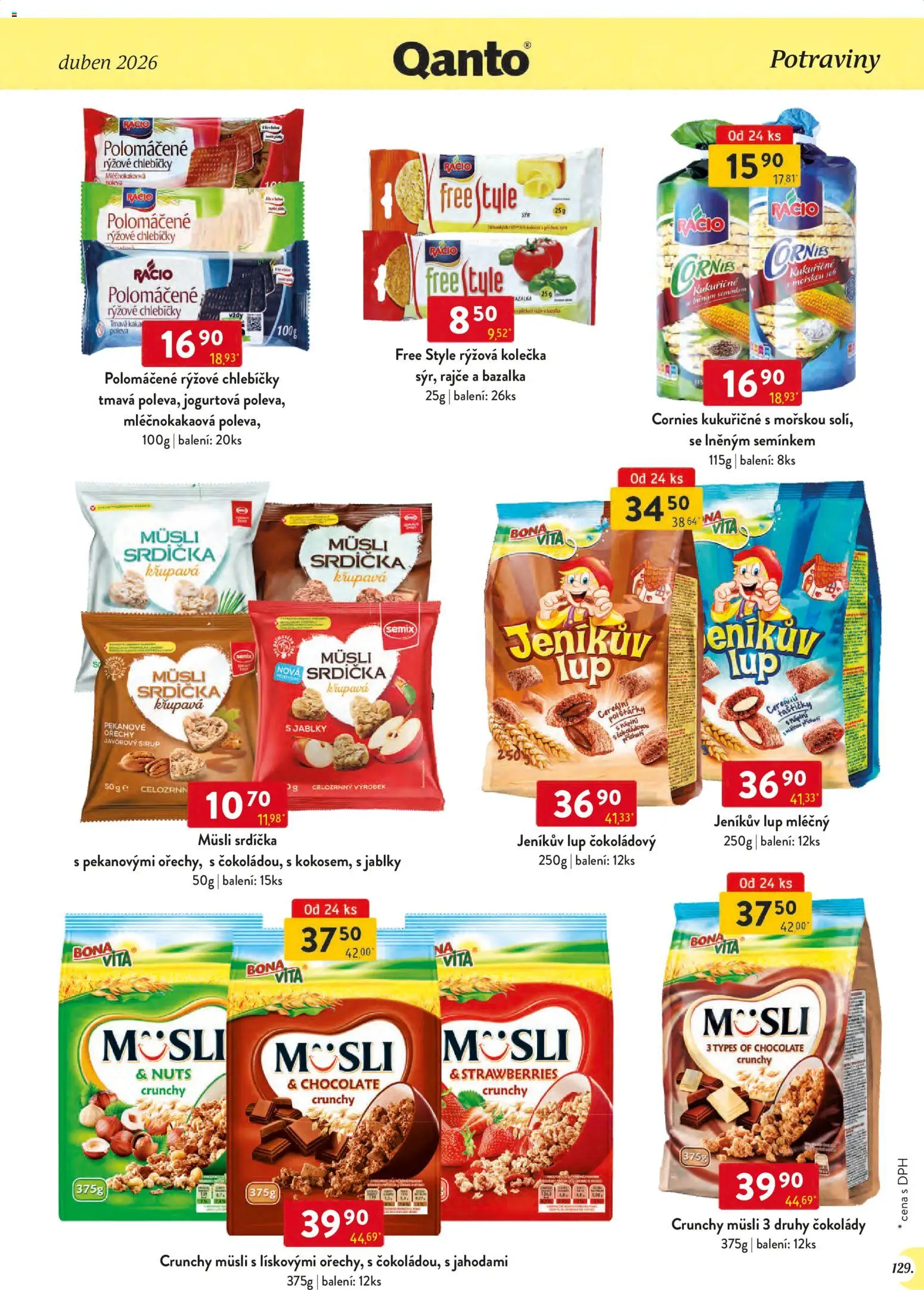 Astur & Qanto leták - Velkoobchod 04/2026 od 01.04.2026 | Strana: 129 | Produkty: Polštářky, Sirup, Bazalka, Müsli