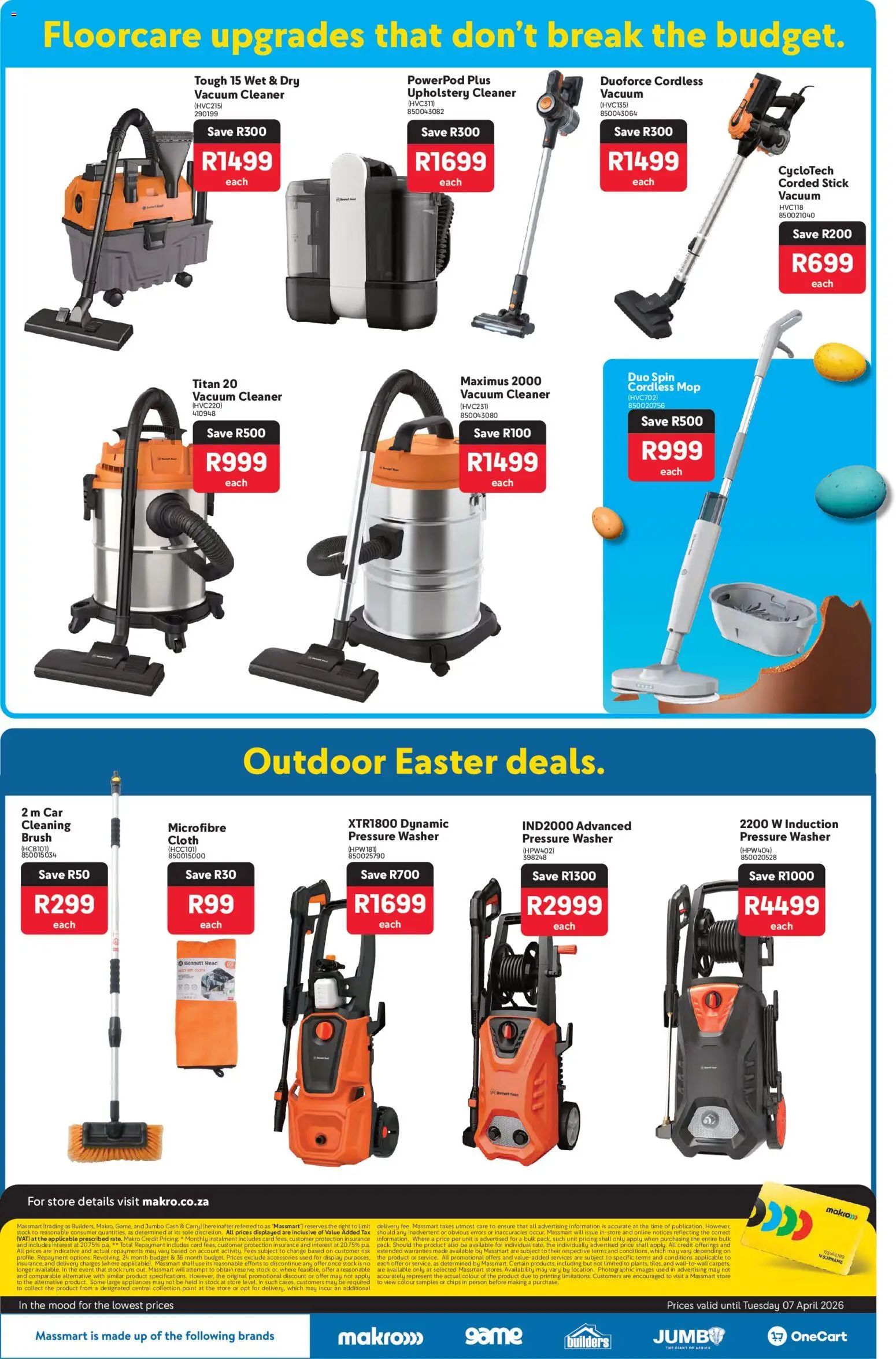 New Makro catalogue – valid from 30.03.2026 | Page: 4 | Products: Vacuum cleaner, Mop, Brush, Stock