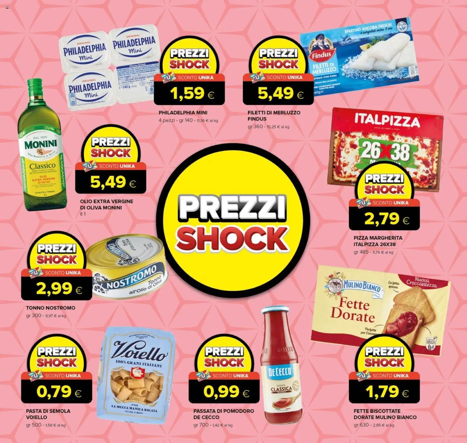 Volantino Oasi del 15.01.2026 | Pagina: 2 | Prodotti: Pizza, Merluzzo, Passata di pomodoro, Tonno