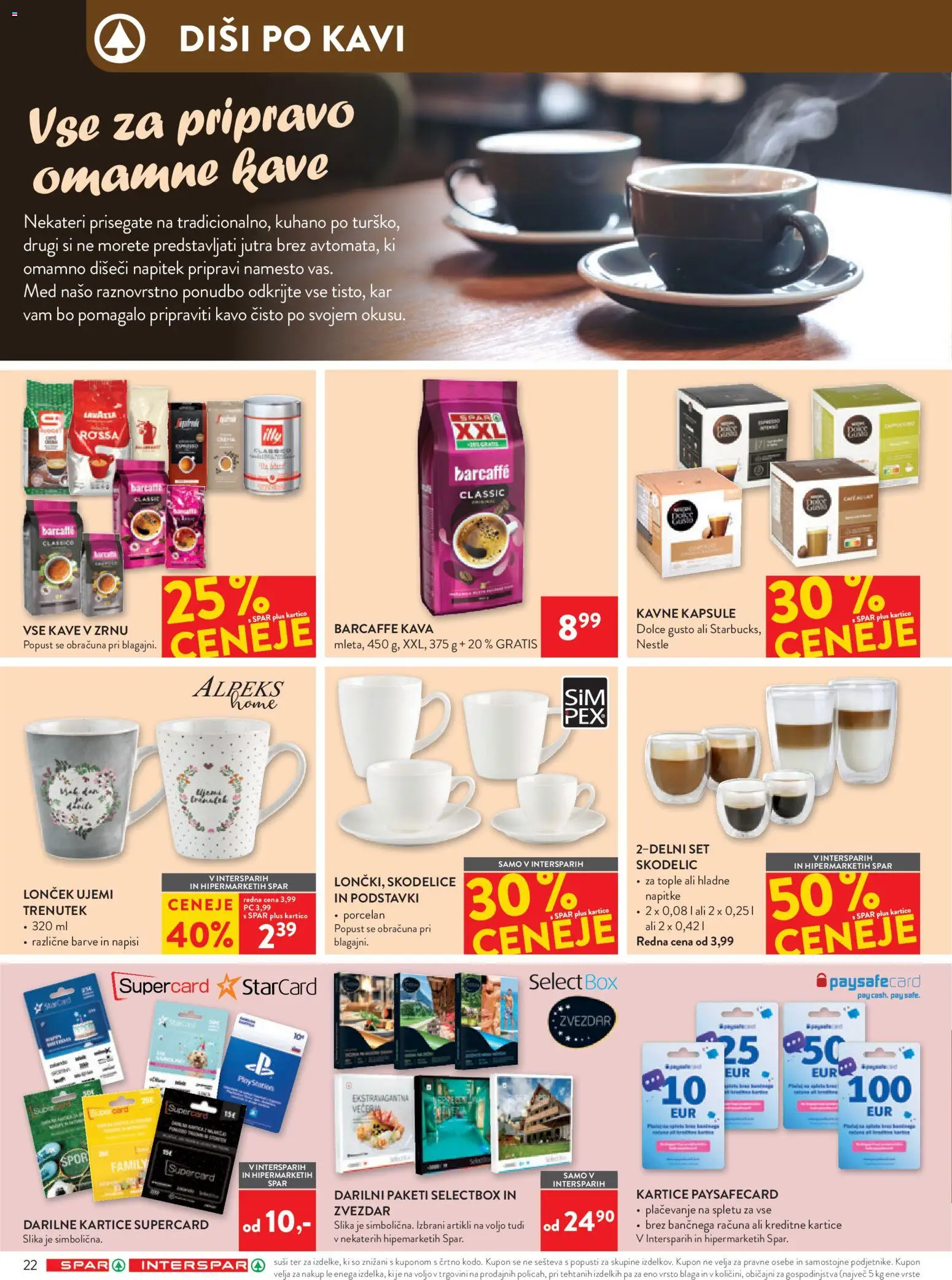 Novi Spar katalog ponudbe – veljaven od 29.10.2025 | Stran: 30 | Izdelki: Suši, Kavne kapsule, Kava