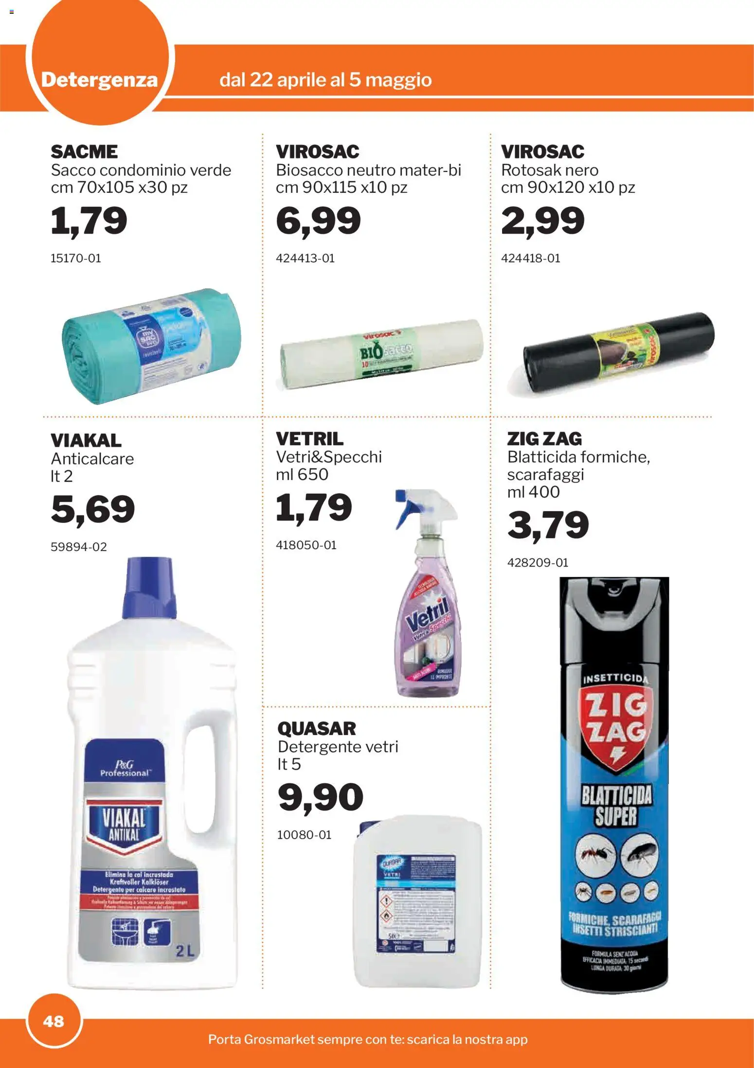 Volantino Sogegross del 22.04.2026 | Pagina: 48 | Prodotti: Detergente, Tè, Anticalcare, Insetticida