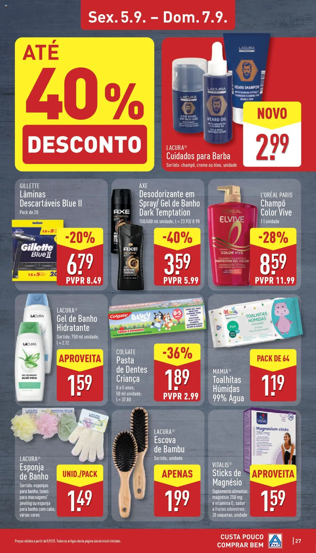 Aldi folheto │ válido de 01.09.2025 | Página: 27 | Produtos: Esponja, Shampoo, Banho, Creme