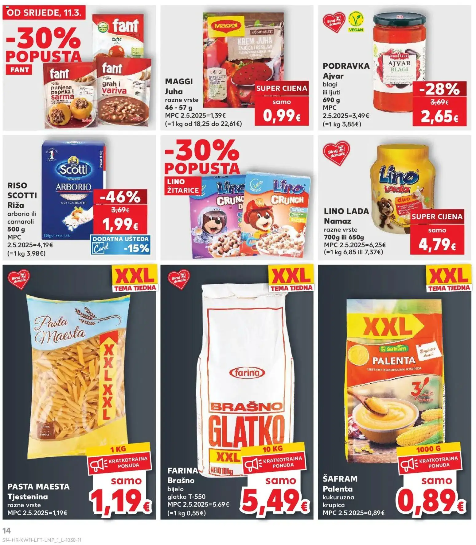 Kaufland katalog | vrijedi od 10.03.2026 | Stranica: 14 | Proizvodi: Riža, Ajvar, Juha, Rajčica