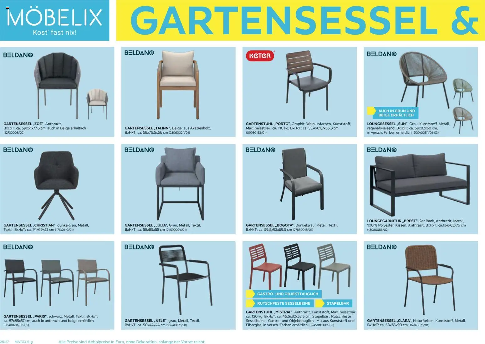 Möbelix Gartenmöbel gültig ab 16.03.2026 | Seite: 26 | Produkte: Kissen