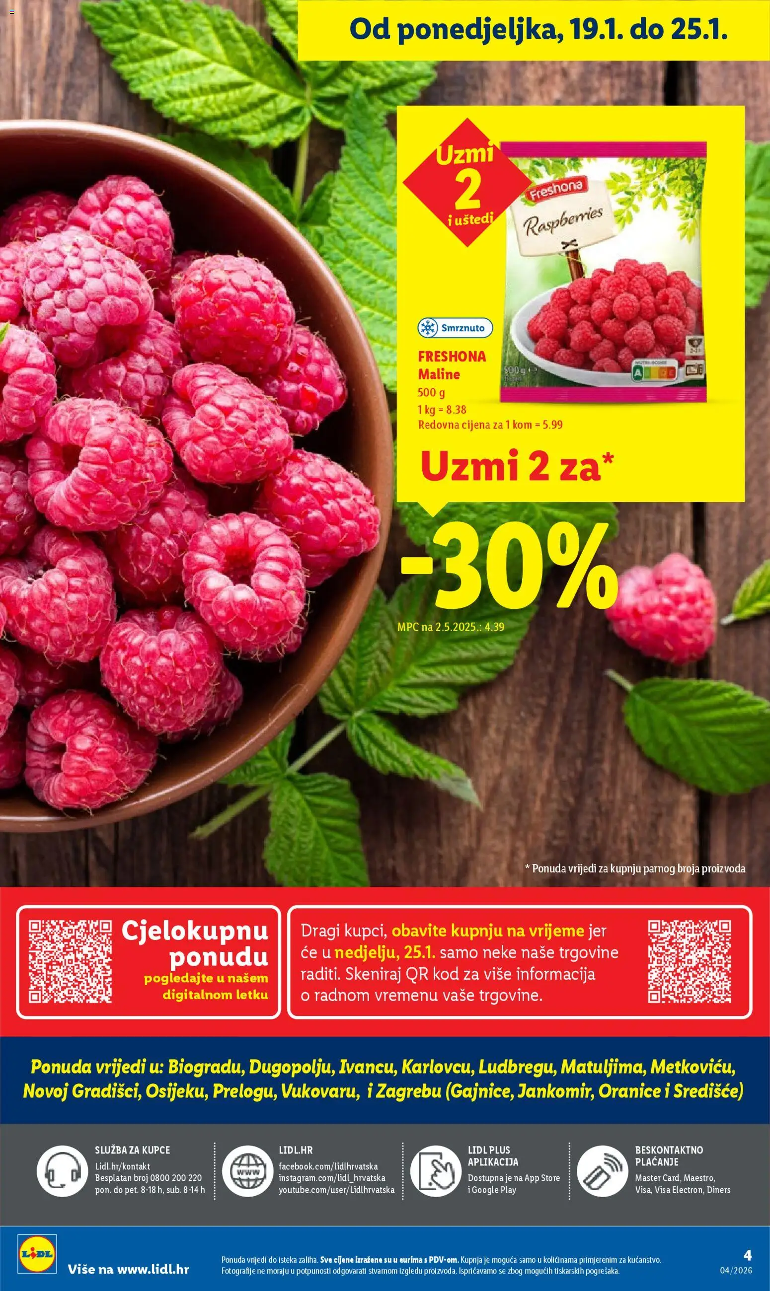Lidl katalog | vrijedi od 19.01.2026 | Stranica: 4 | Proizvodi: Maline