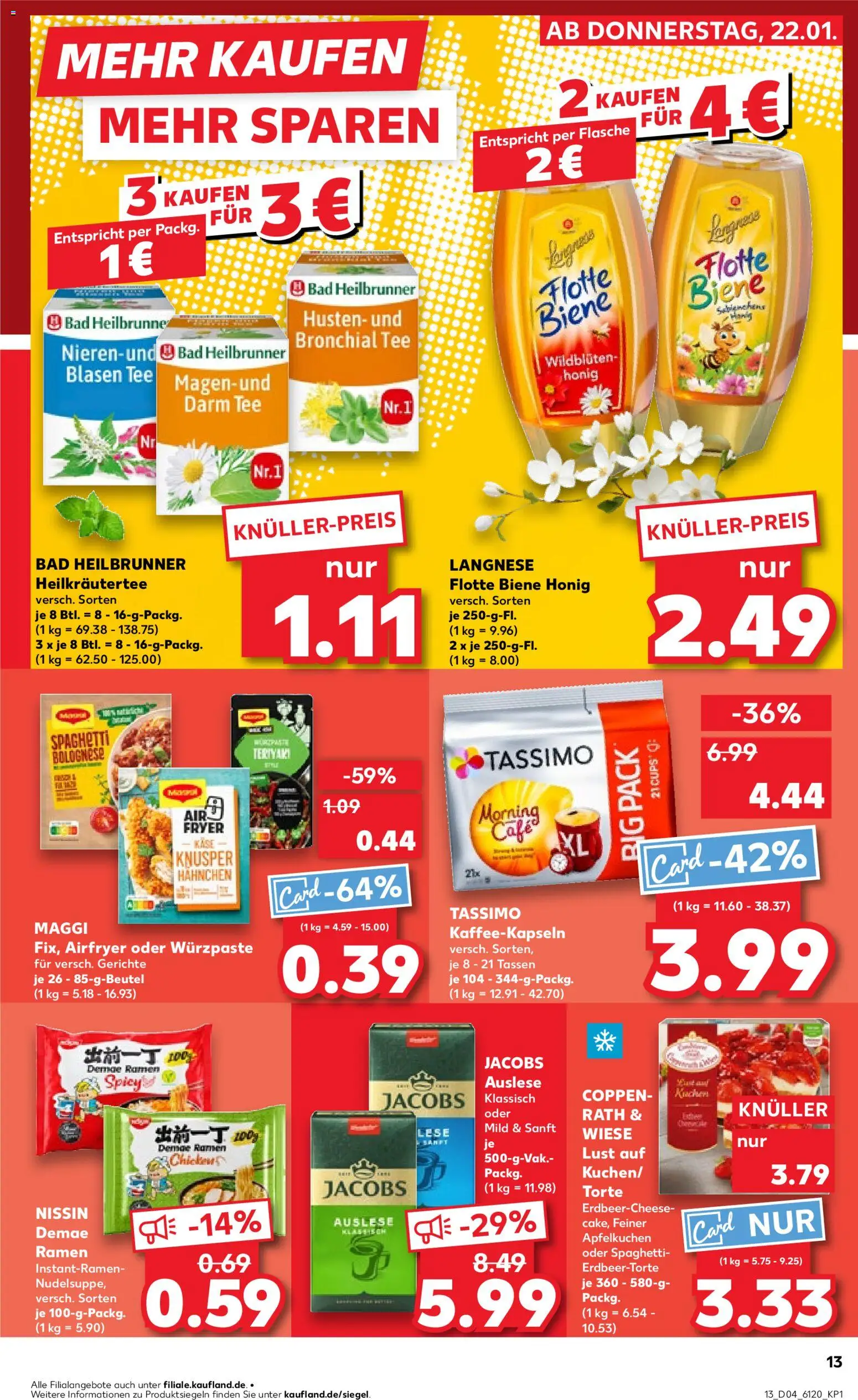 Kaufland prospekt Bremen	 – gültig ab 25.01.2026 | Seite: 13 | Produkte: Langnese, Bad, Tee, Tassimo