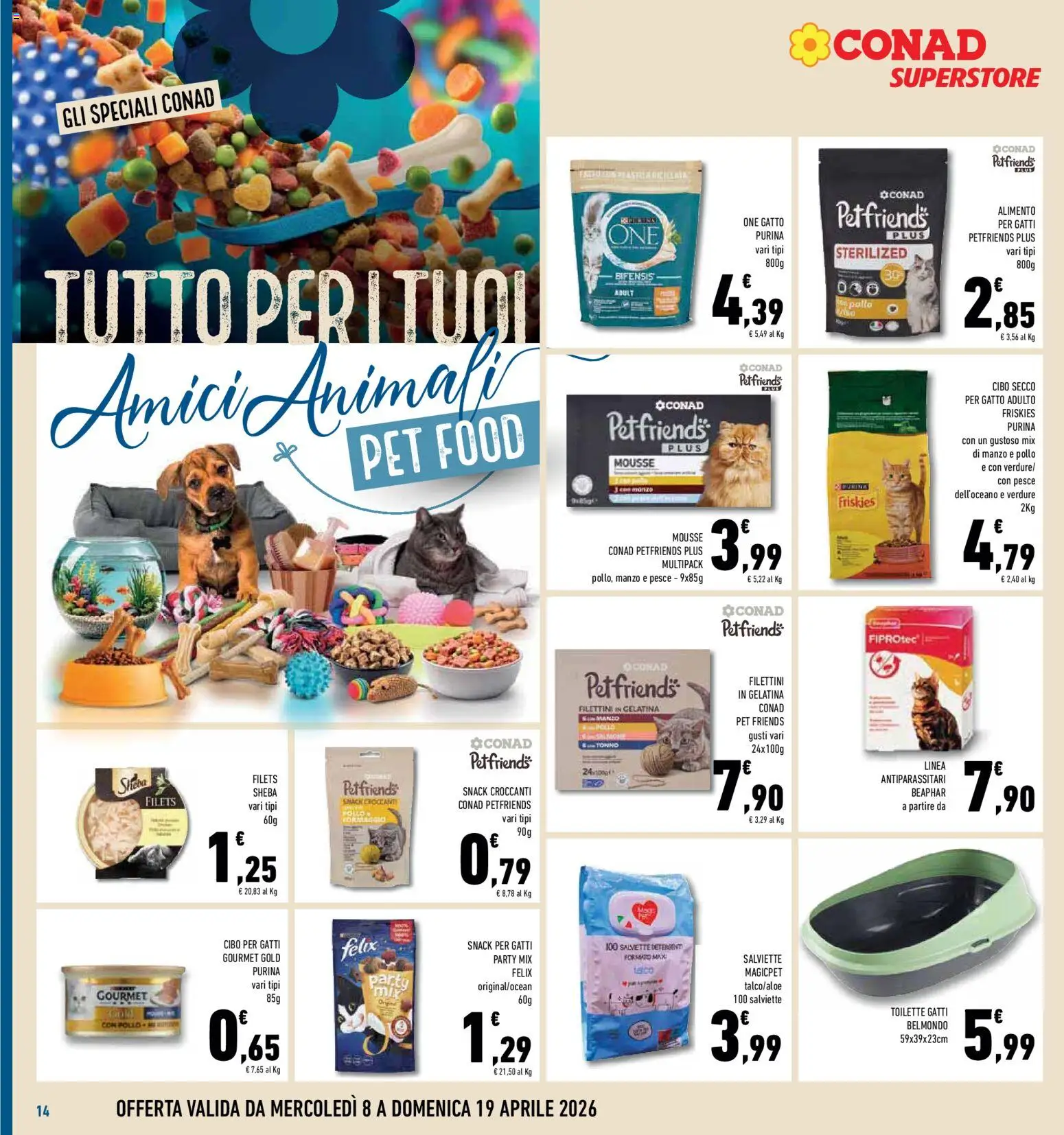Volantino Conad del 08.04.2026 | Pagina: 14 | Prodotti: Pollo, Pesce, Manzo, Verdure