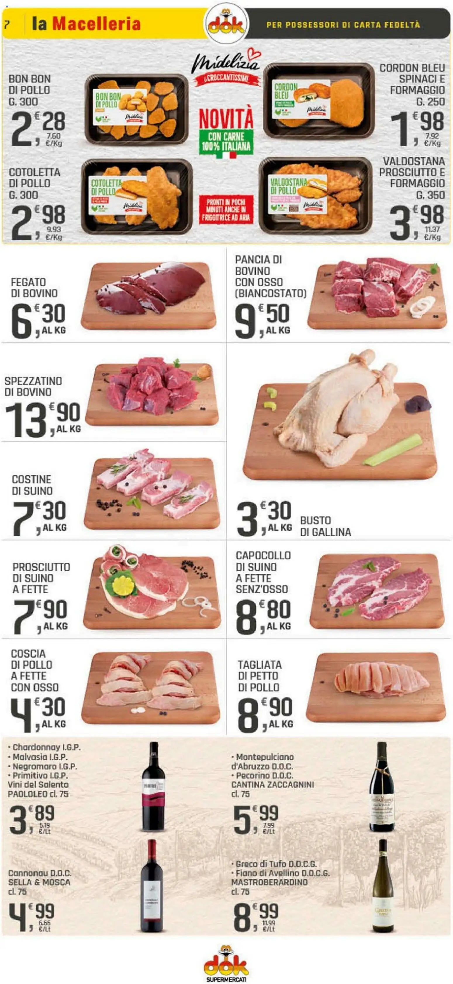 Volantino DOK del 20.11.2025 | Pagina: 7 | Prodotti: Bovino, Friggitrice ad aria, Pollo, Spinaci