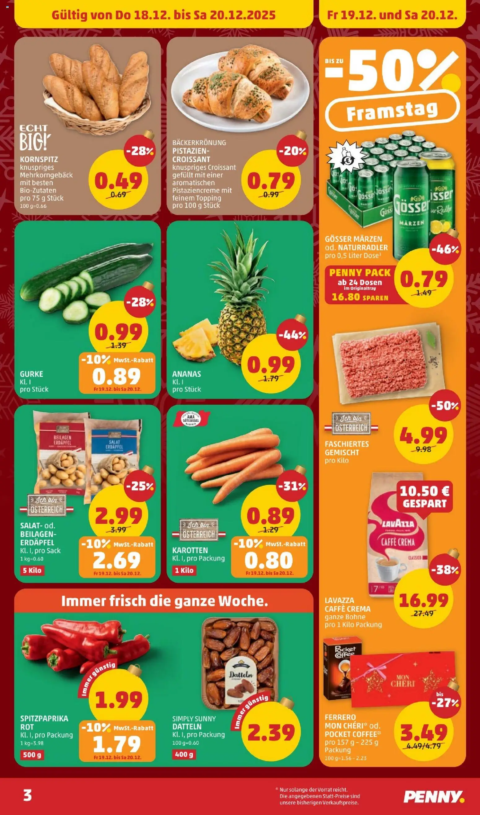 Penny Markt Flugblatt gültig ab 18.12.2025 | Seite: 3 | Produkte: Salat, Ananas