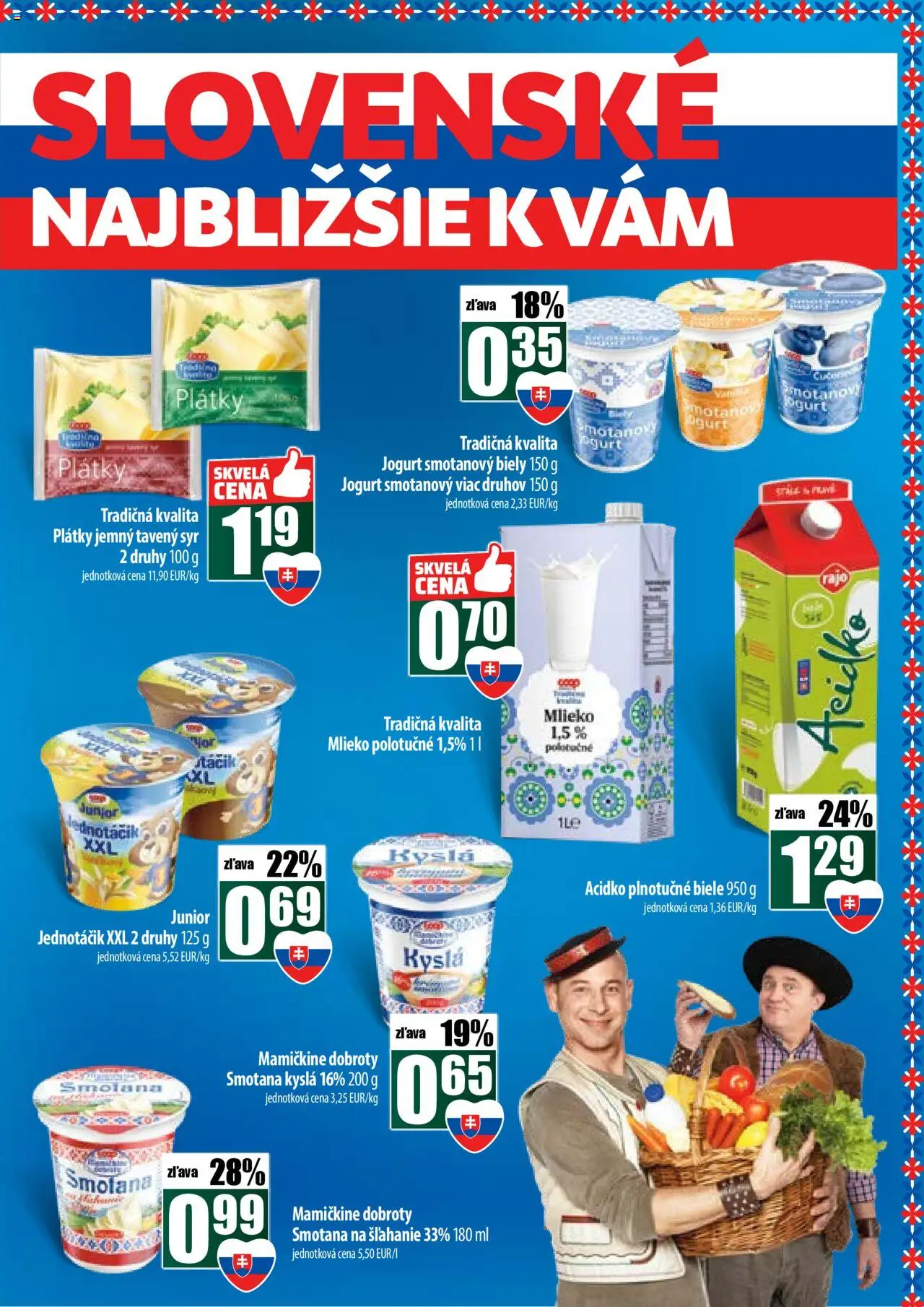 Nové COOP Jednota akcie – leták je platný od 09.10.2025 | Strana: 7 | Produkty: Mlieko, Jogurt, Smotana, Acidko