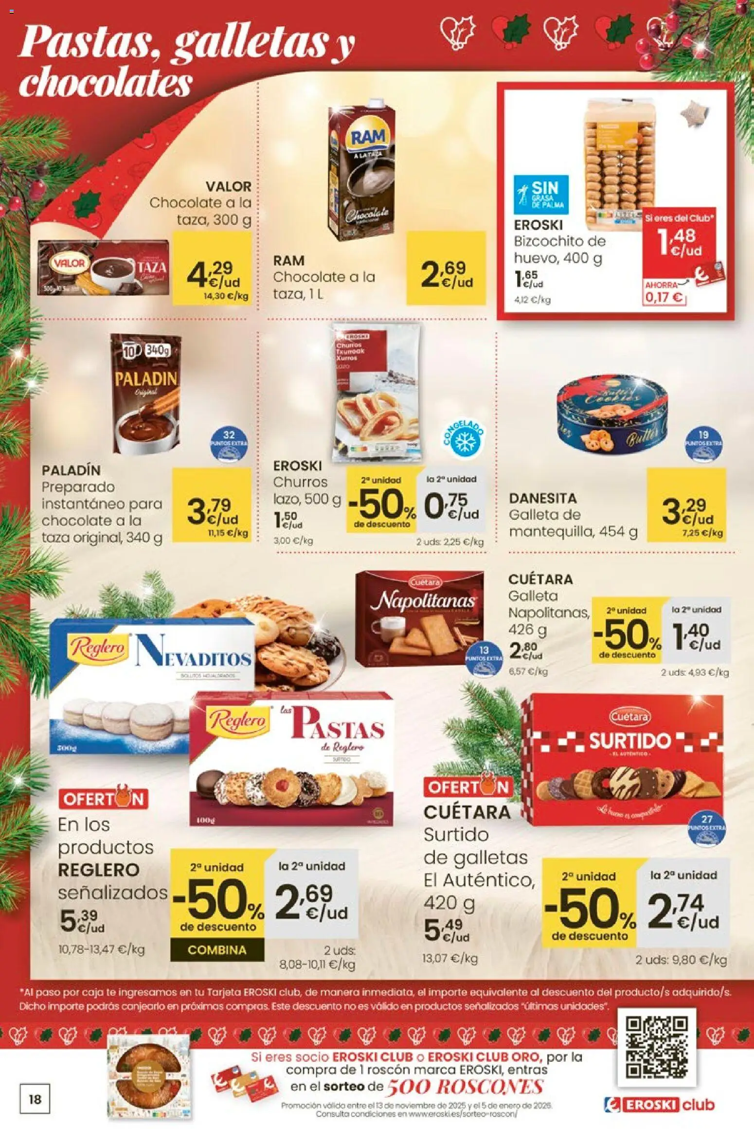 Eroski - Navidad  │ válido desde el 18.12.2025 | Página: 18 | Productos: Chocolate, Té, Galletas, Caja