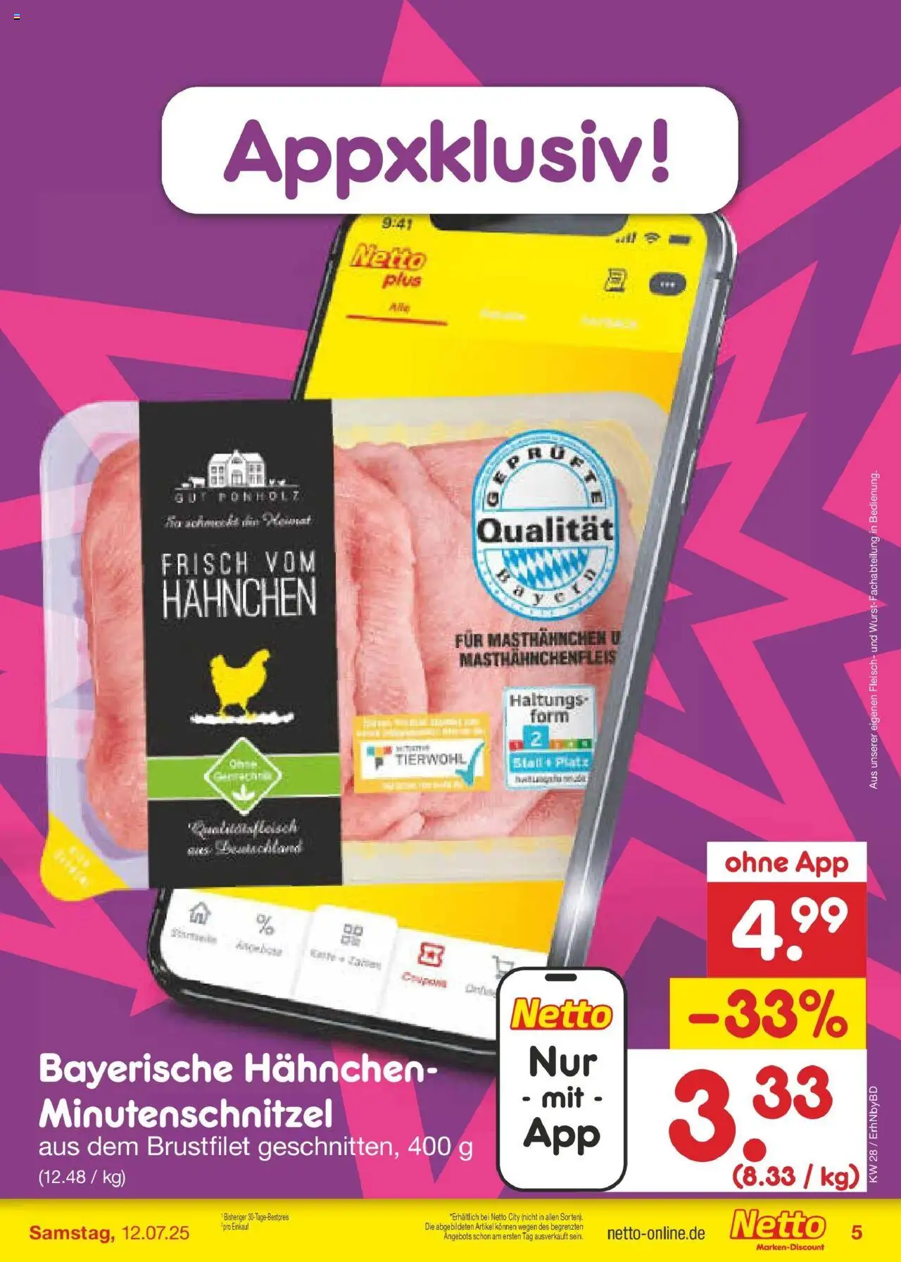 Netto Marken-Discount prospekt Ergolding	 - gültig ab dem 07.07.2025 | Seite: 5 | Produkte: Hahnchen, Fleisch