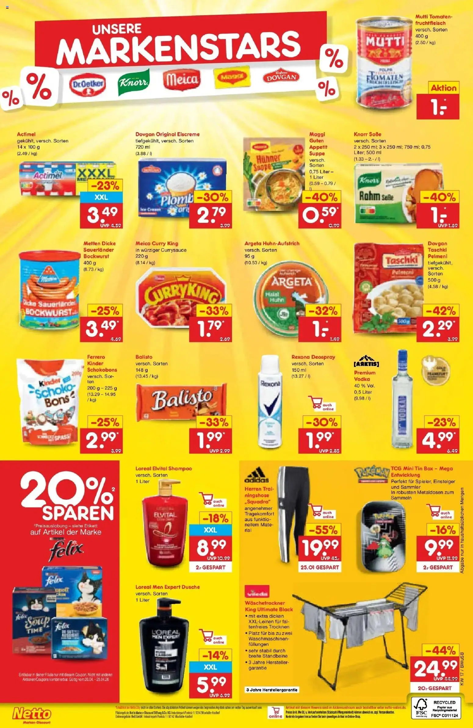 Netto Marken-Discount Prospekt Stemwede-Dielingen	 – gültig ab 20.04.2026 | Seite: 58 | Produkte: Maggi, Dusche, Shampoo, Vodka