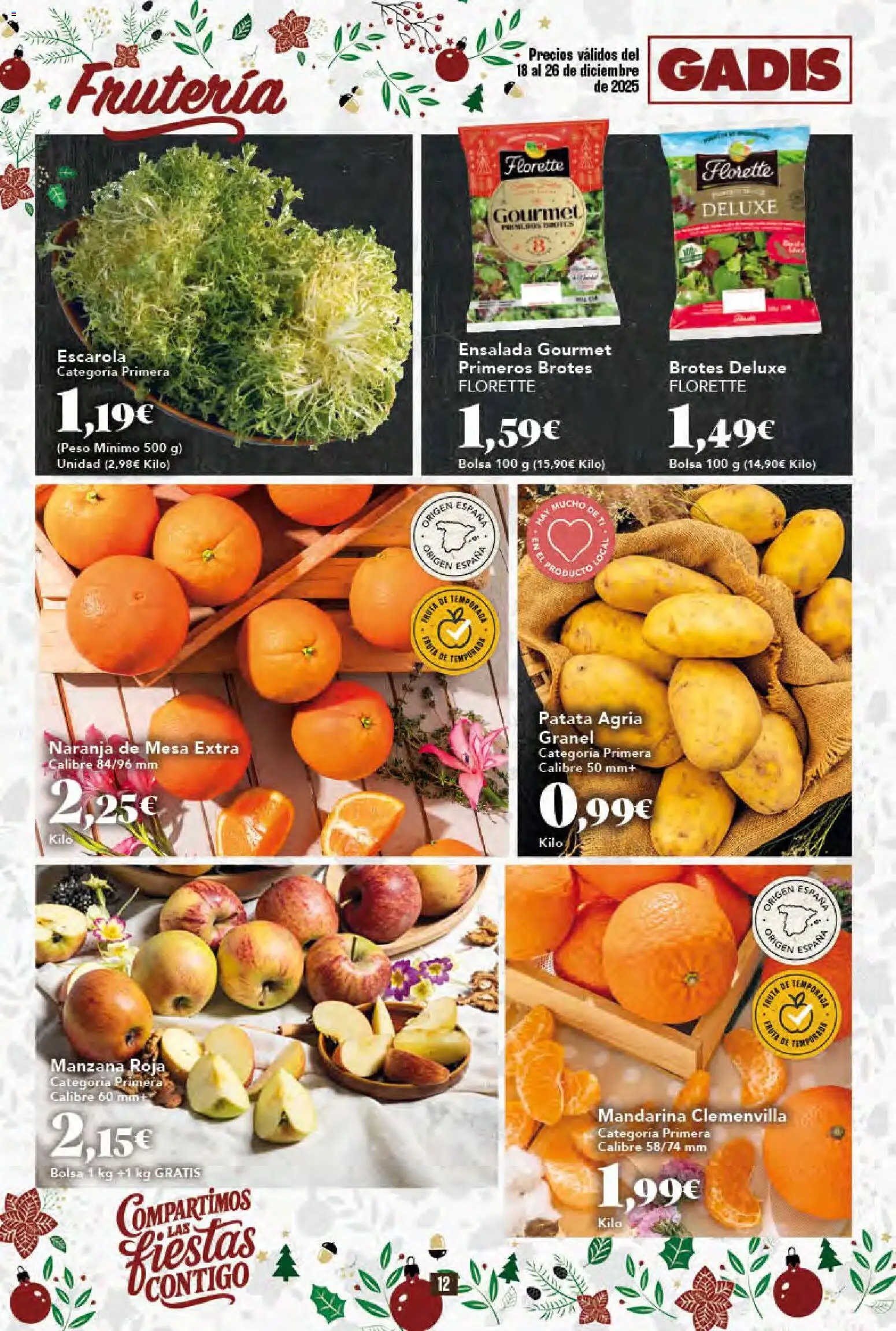 Gadis - folleto │ válido desde el 18.12.2025 | Página: 12 | Productos: Manzana, Ensalada, Peso, Mesa