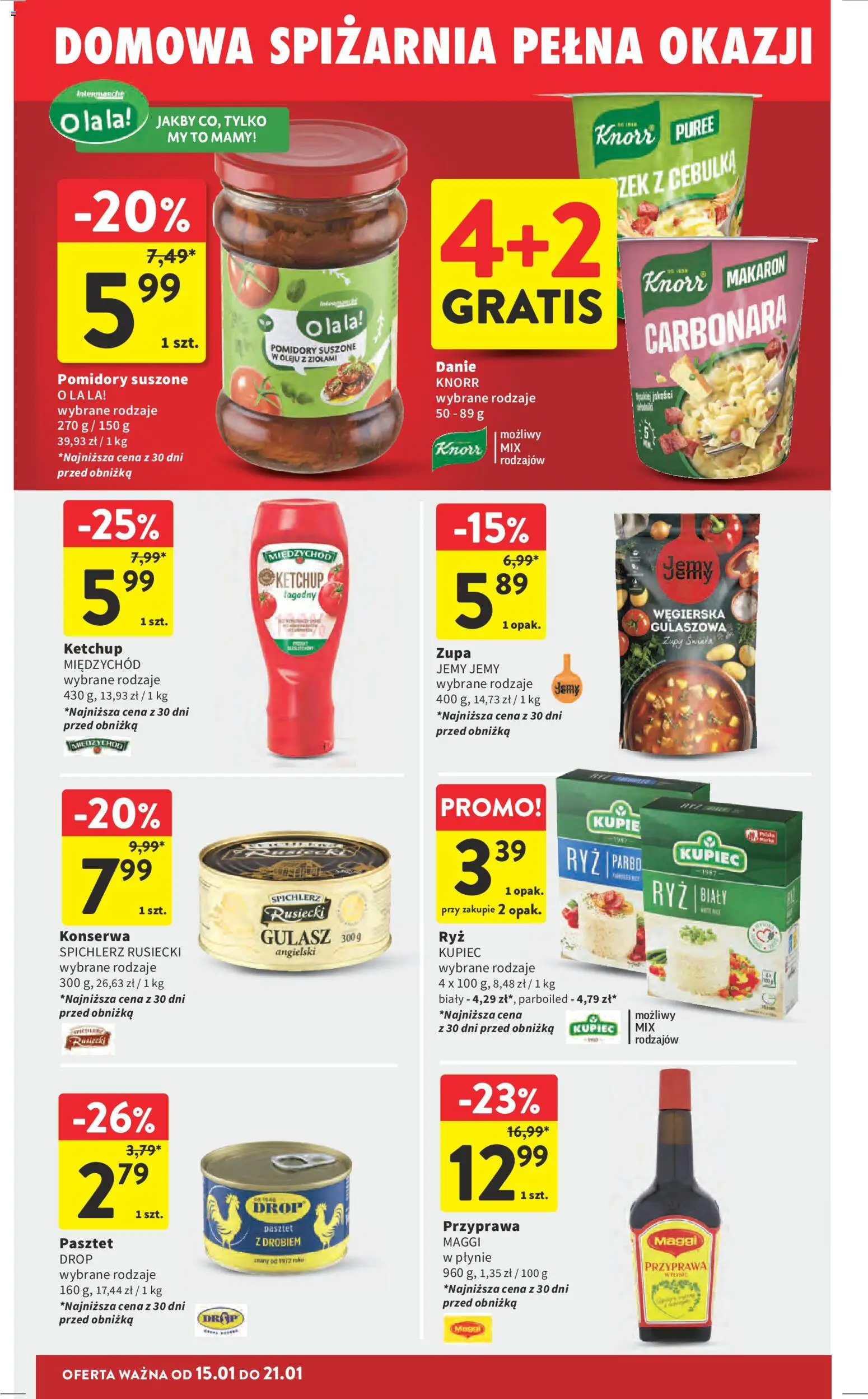 Intermarche Gazetka od 15.01.2026 | Strona: 36 | Produkty: Ketchup, Pomidory suszone, Pomidory, Gulasz