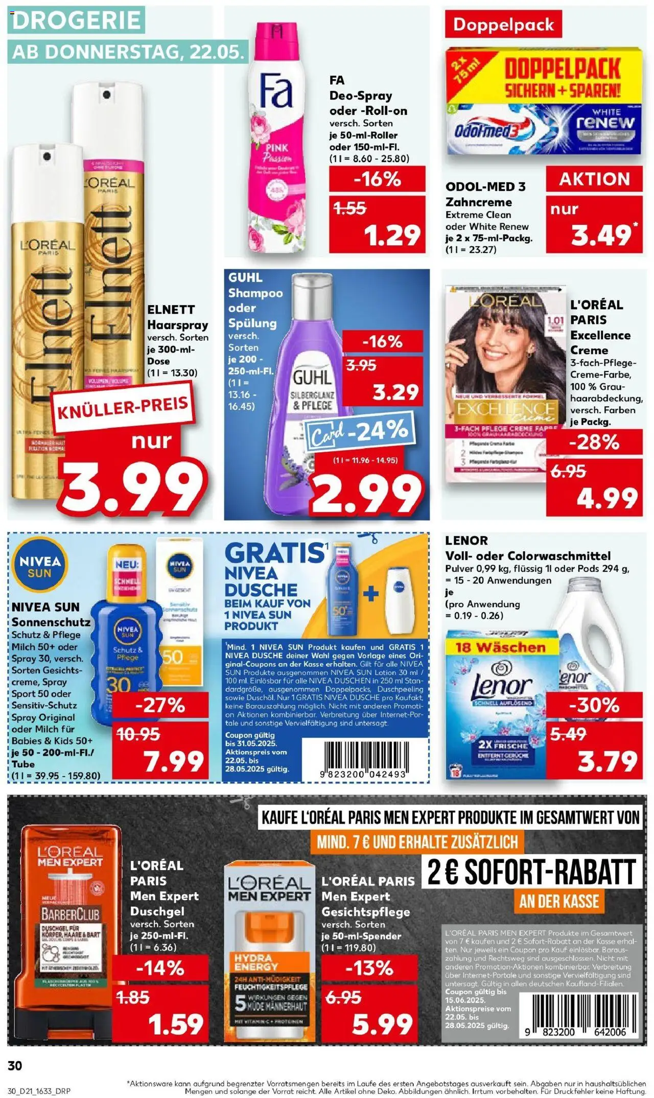 Kaufland prospekt Rheinfelden (Baden)	 - gültig ab dem 22.05.2025 | Seite: 30 | Produkte: Shampoo, Creme, Duschgel, Deodorant
