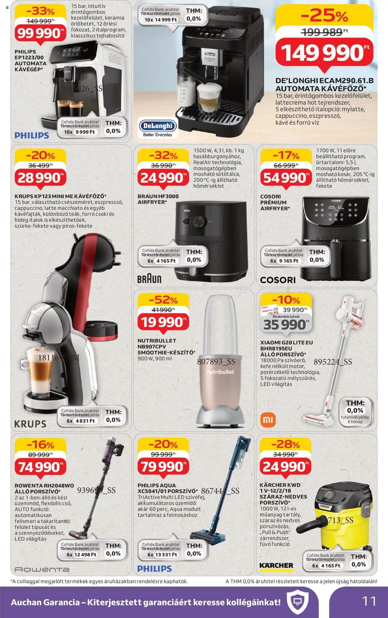 Auchan akciós ujság - amely érvényes a következő dátumtól: 03.07.2025 | Oldal: 11 | Termékek: Kávéfőző, Xiaomi, Kávé, Kefe