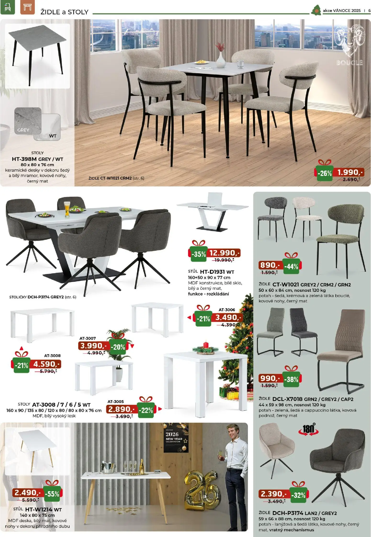 Jamall nábytek leták - Vánoce od 05.11.2025 | Strana: 6 | Produkty: Stůl, Židle, Cappuccino, Desky