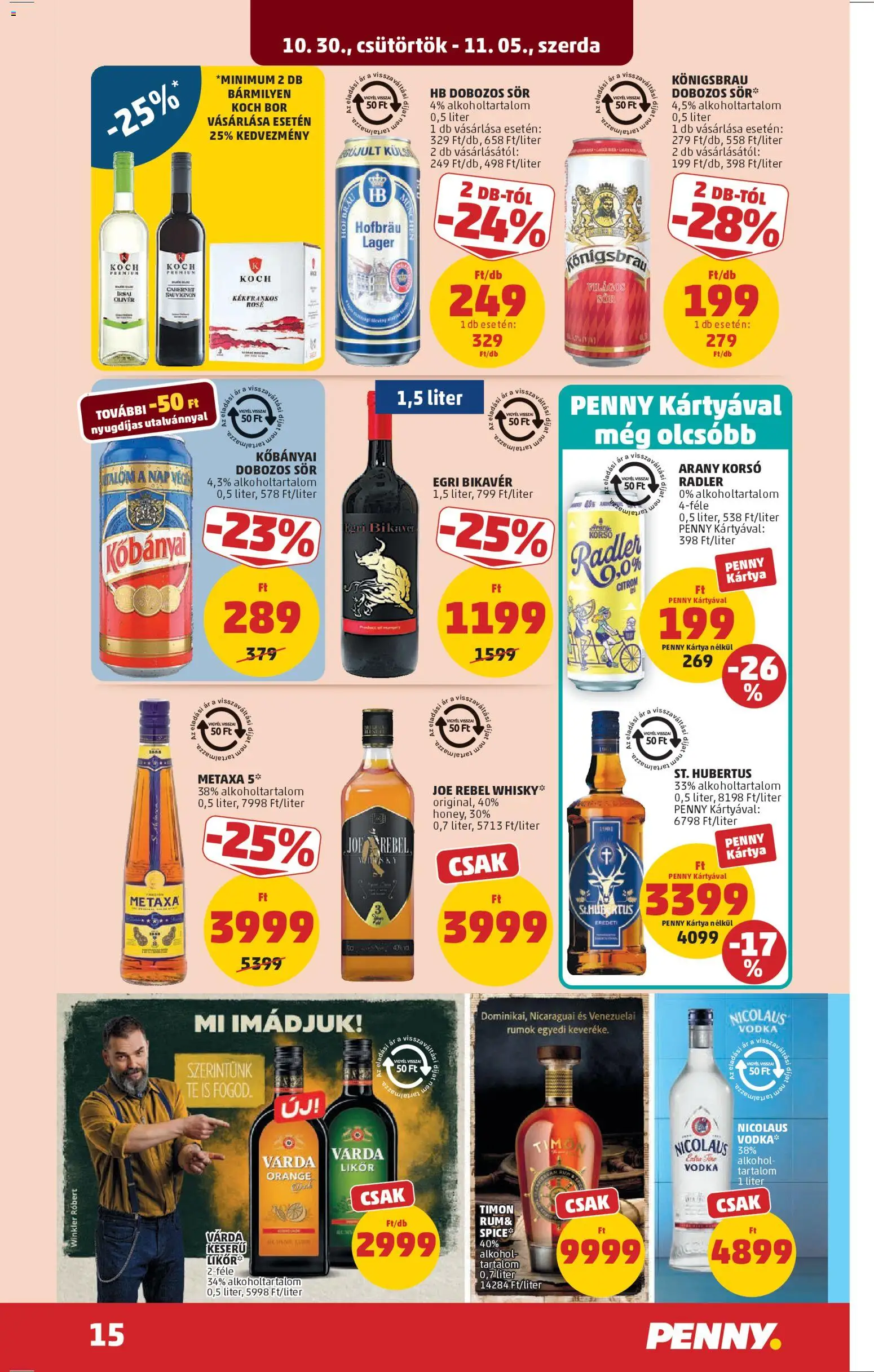 PENNY akciós ujság - amely érvényes a következő dátumtól: 30.10.2025 | Oldal: 19 | Termékek: Metaxa, Rum, Dobozos sör, Sör