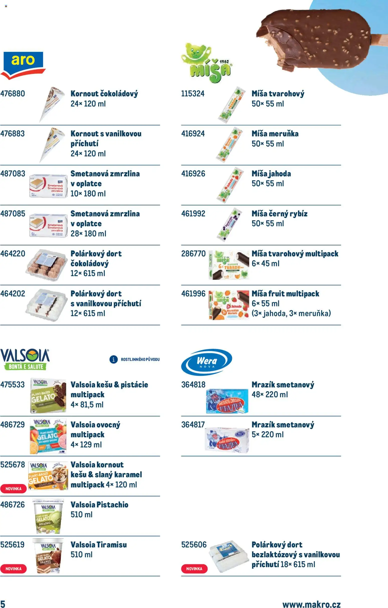 Makro leták - Doba zmrzlinová od 11.03.2026 | Strana: 5 | Produkty: Slaný karamel, Kešu, Tiramisu, Dort